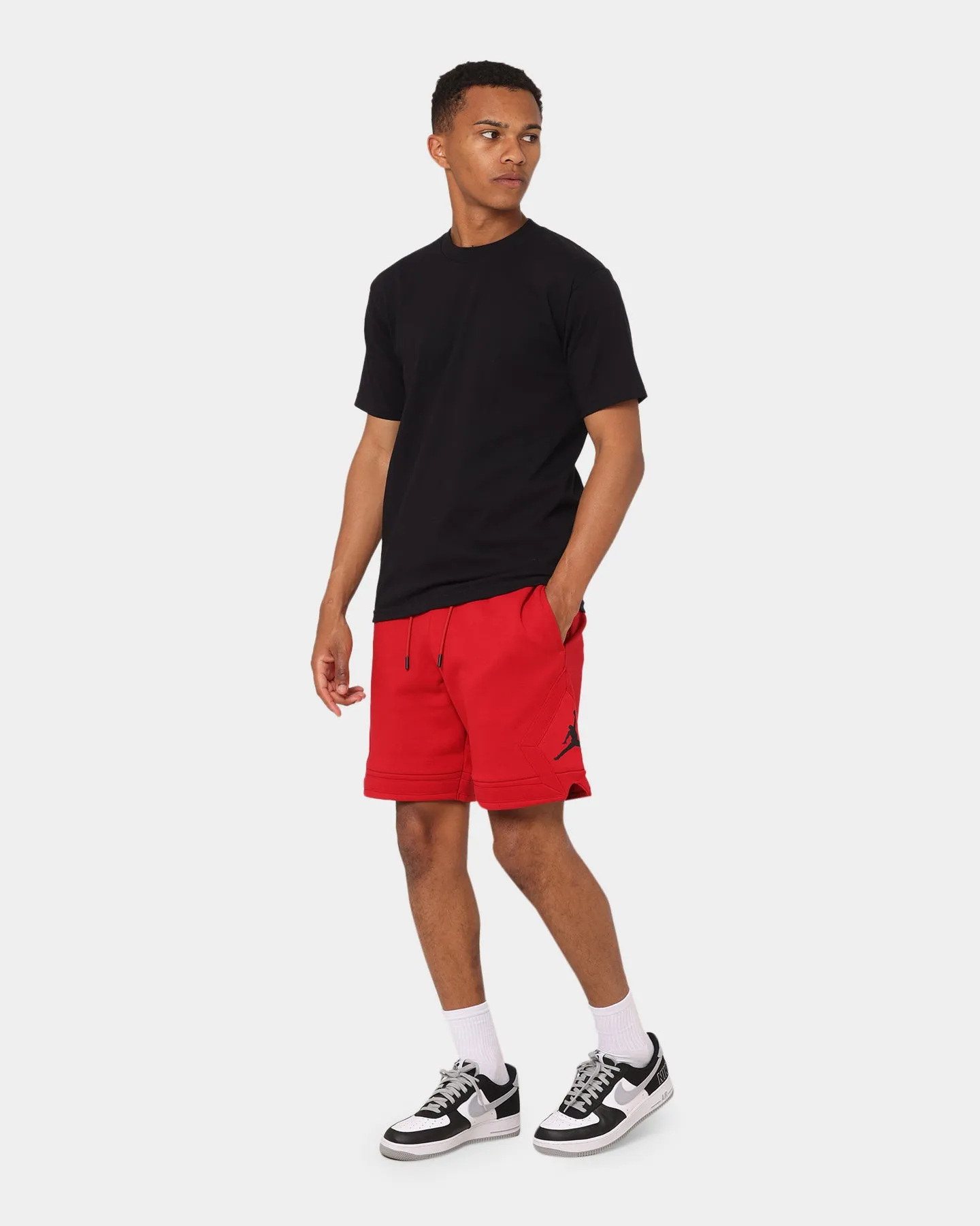 Jordan Essential Fleece Diamond Shorts Gym Red/Black Casual Shorts Tear Resistant Fabric