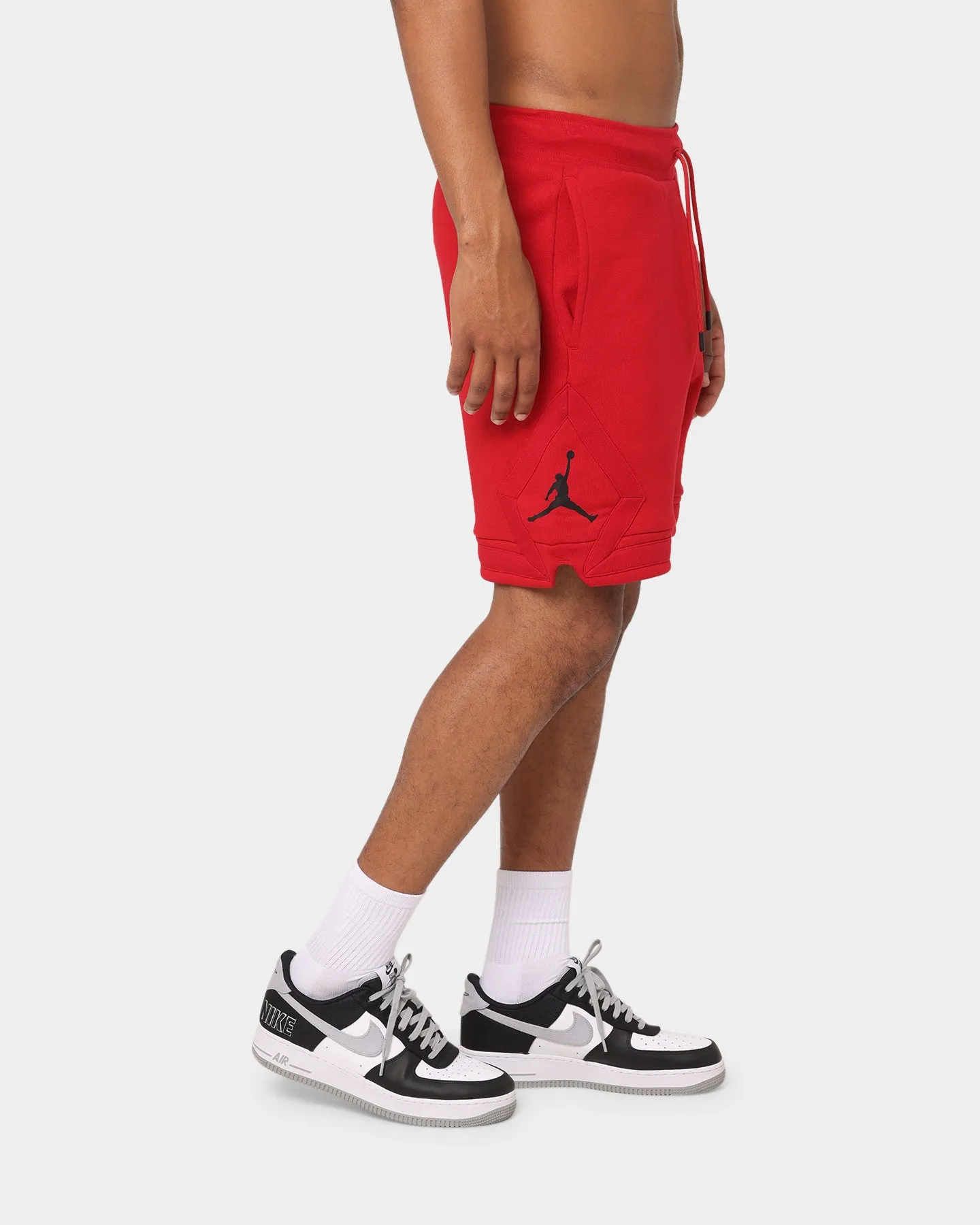 Chill Mood Nylon Material Jordan Essential Fleece Diamond Shorts Gym Red/Black