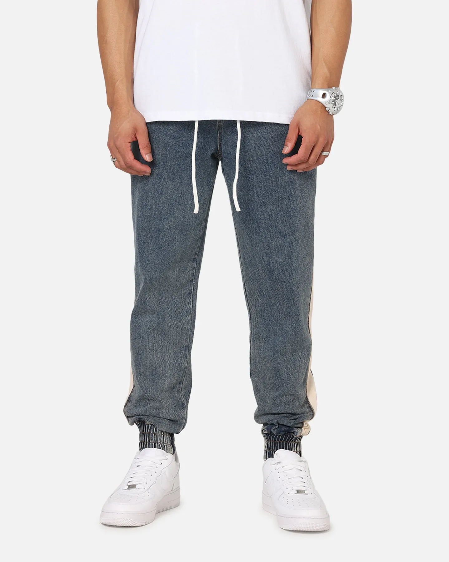 Saint Morta Sidewinder Denim Joggers Dirty Denim Anti Pilling Textile Flexible Ankle Cuffs