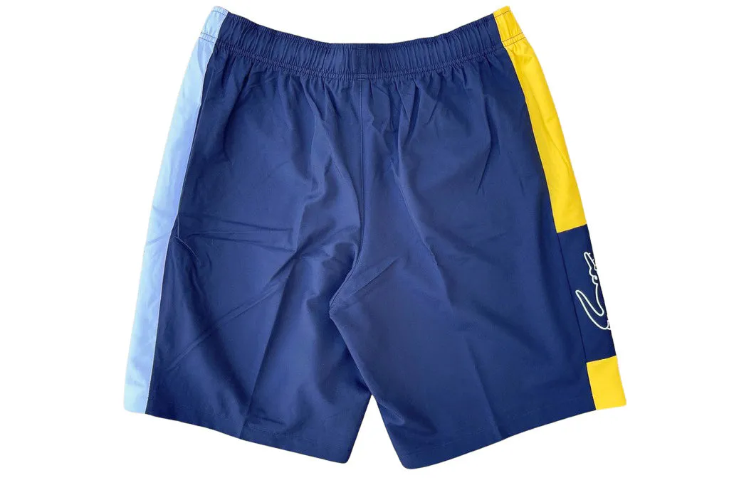 Lacoste SPORT Light Colorblock Shorts (Navy Blue/Yellow) WrinkleFree Fabric Sophisticated Style