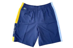 Lacoste SPORT Light Colorblock Shorts (Navy Blue/Yellow) Casual Protection StaticResistantTextile