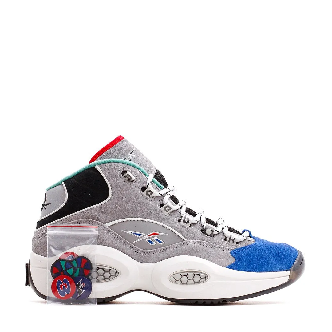 Reebok Classics Basketball Men Question Mid Allen Iverson Draft Night Grey Blue GZ7283 Good ventilation Interlocking Outsole Nodes