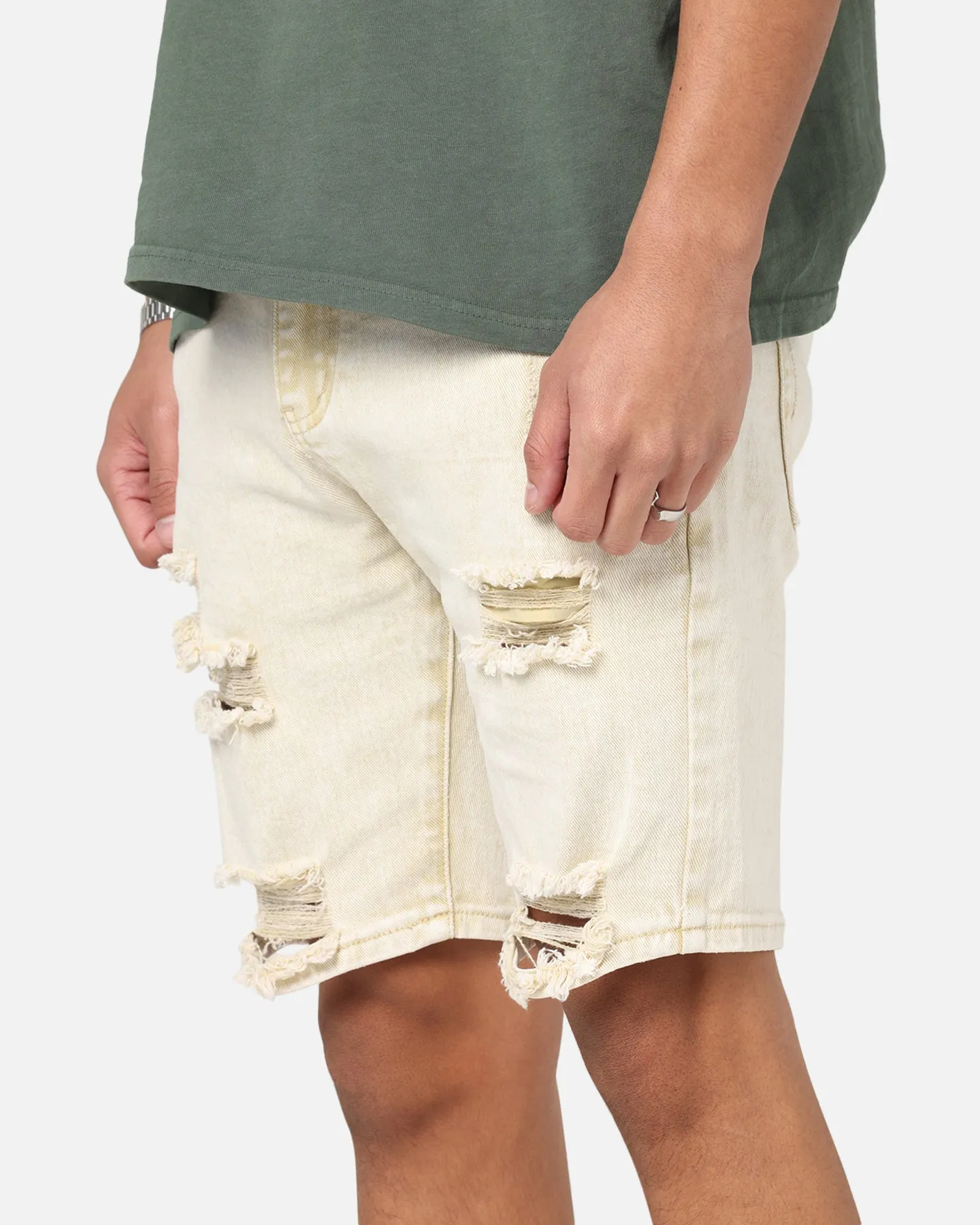 Stain Release Finish Golf Apparel Saint Morta Dynasty V2 Denim Shorts Dirty Blonde