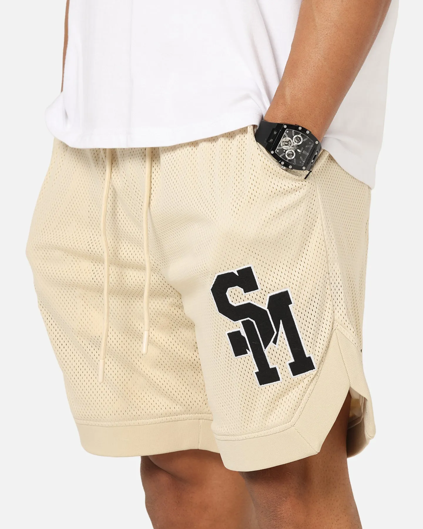 Saint Morta La Rambla Basketball Shorts Dirty Blonde Fast Absorption Textile Recycled Elastic Trim