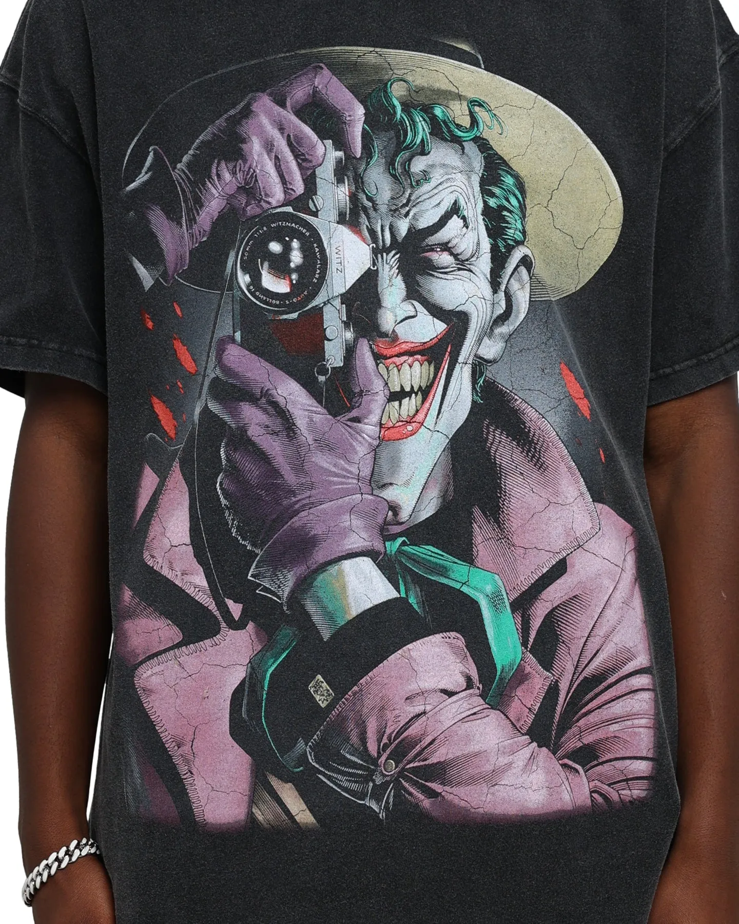 Retro Style Goat Crew X DC Batman The Killing Joke  Vintage T-Shirt Black Wash