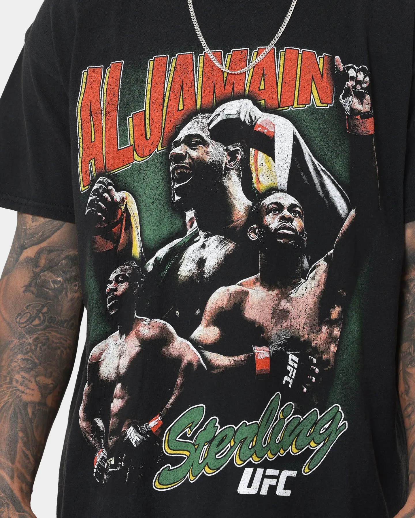 Layered Comfort Goat Crew X UFC Aljamain Sterling Vintage T-Shirt Black Wash