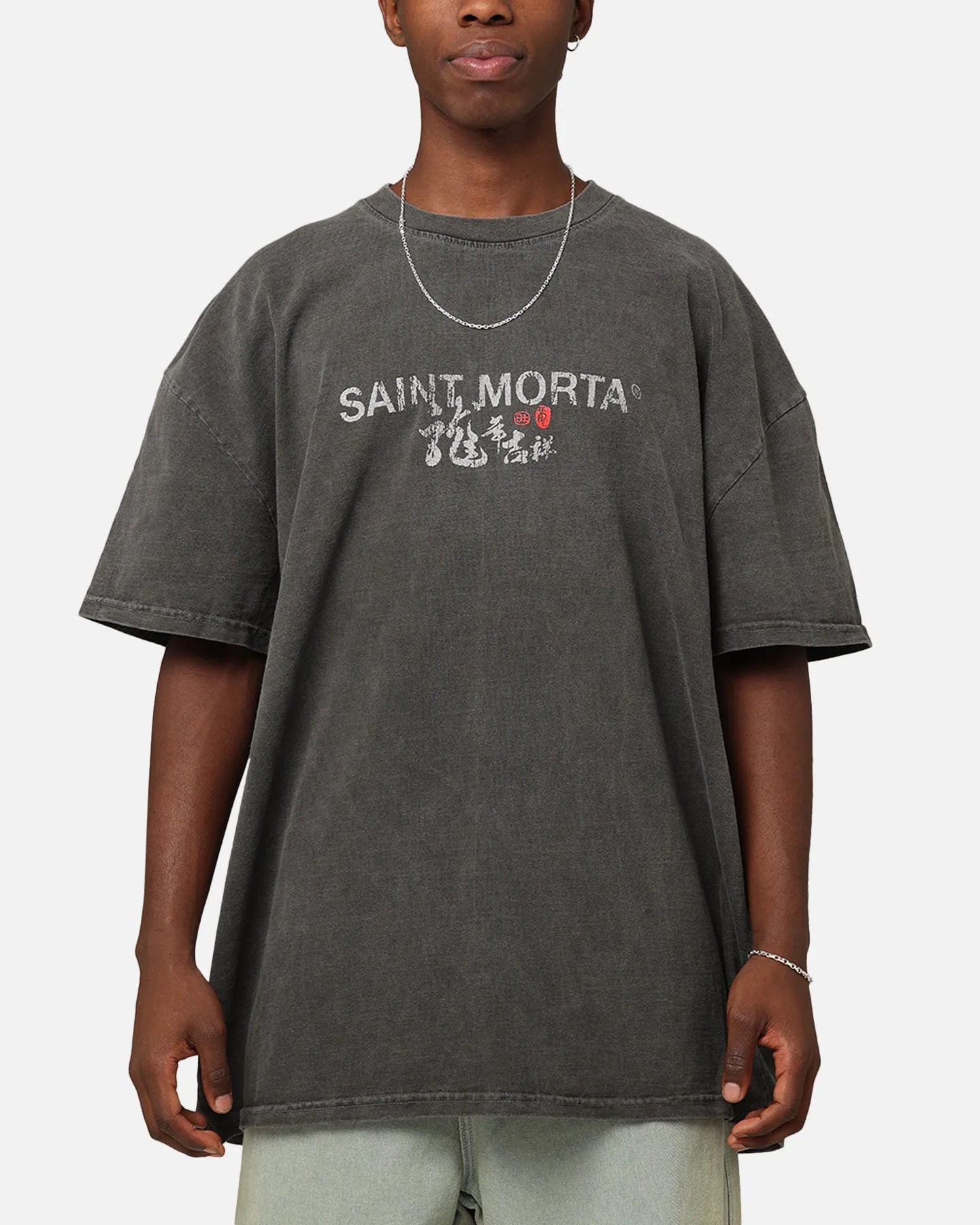 Sleek Layer Saint Morta Dragon T-Shirt Black Wash