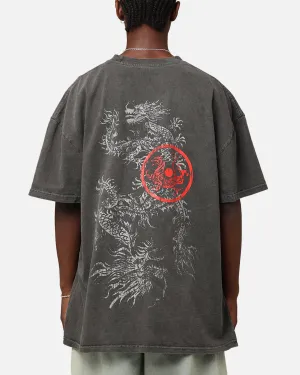 Saint Morta Dragon T-Shirt Black Wash Relaxed Armhole Cut