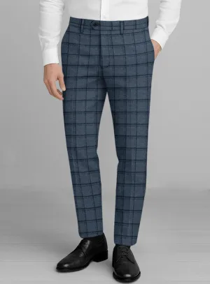 Water resistant coating Sleek and Sharp Italian Bluebourne Check Tweed Pants