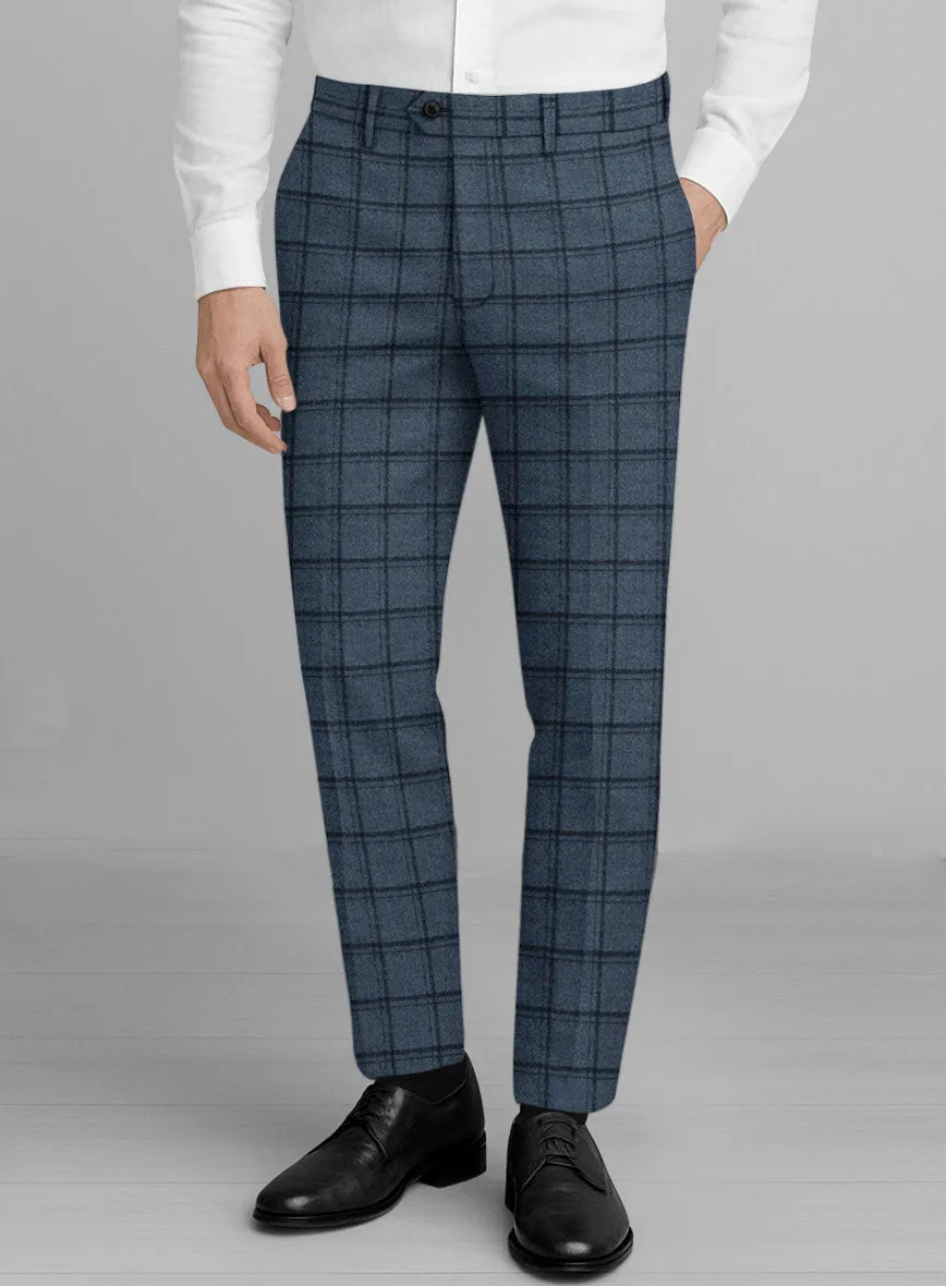 Water resistant coating Sleek and Sharp Italian Bluebourne Check Tweed Pants