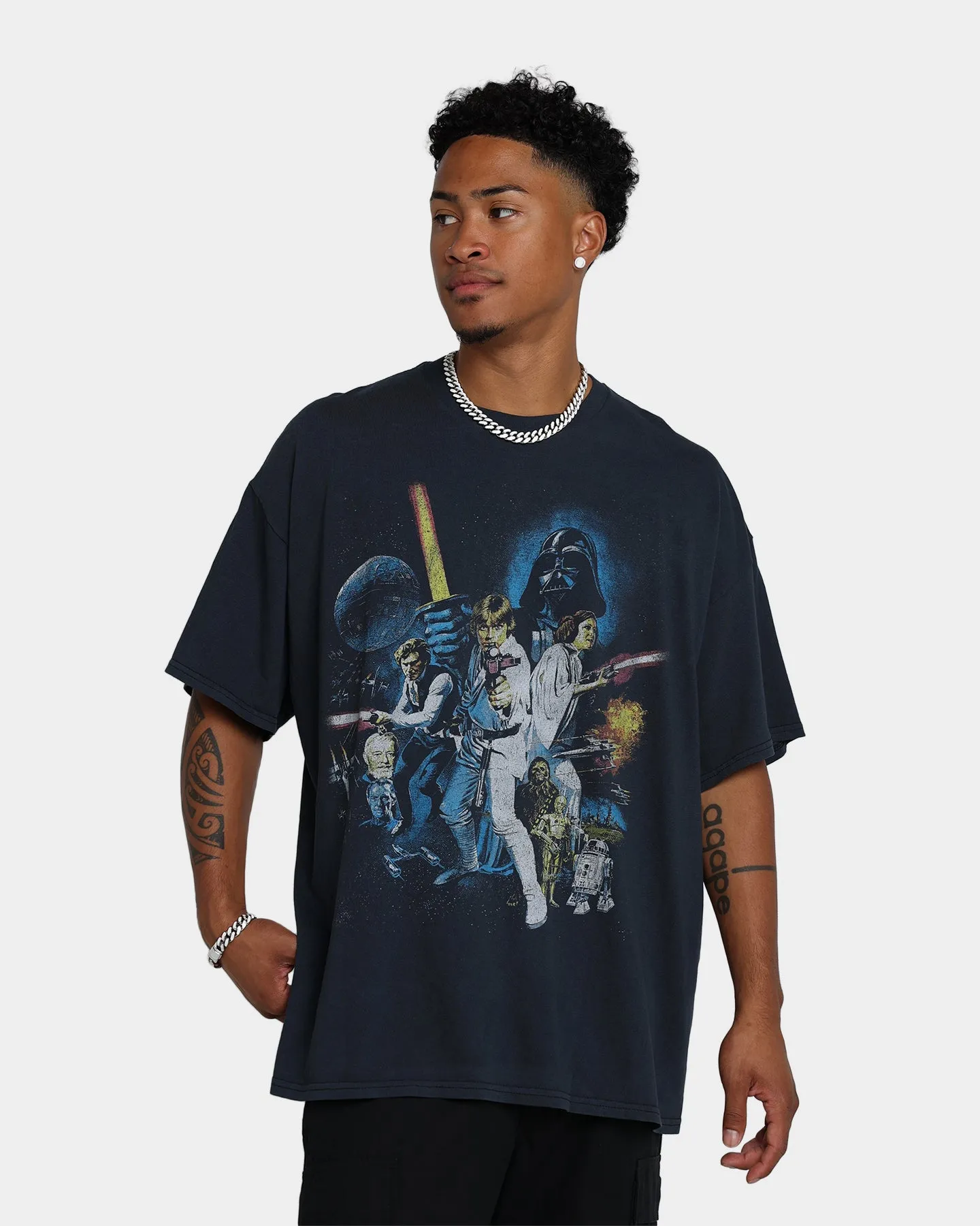 Grails Lightsaber Vintage T-Shirt Vintage Wash Cozy Fit stain resistant coating