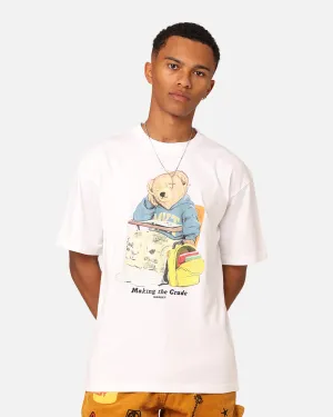 Raw Edge Hem Outdoor Activity Market Making The Grade Bear T-Shirt White