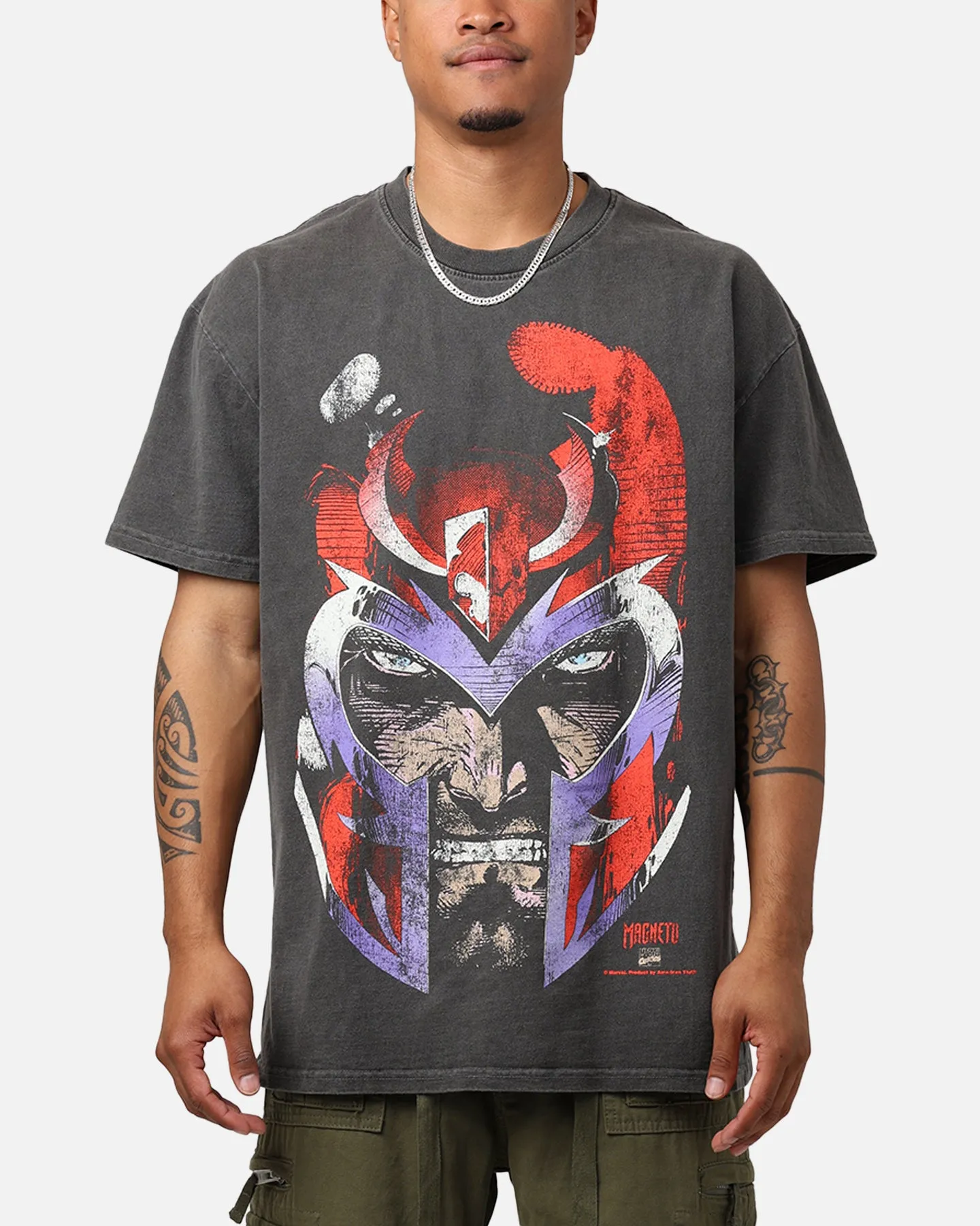 Breathable mesh Award-winning Marvel X-Men Magneto Heavyweight T-Shirt Black Wash