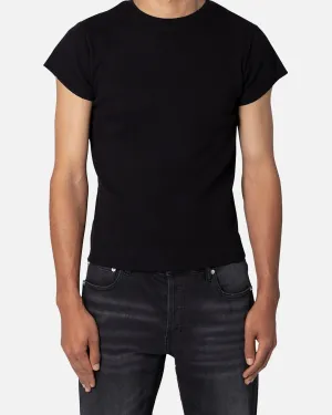 MNML Fitted Rib T-Shirt Black Sleep Chilly Day Essentials