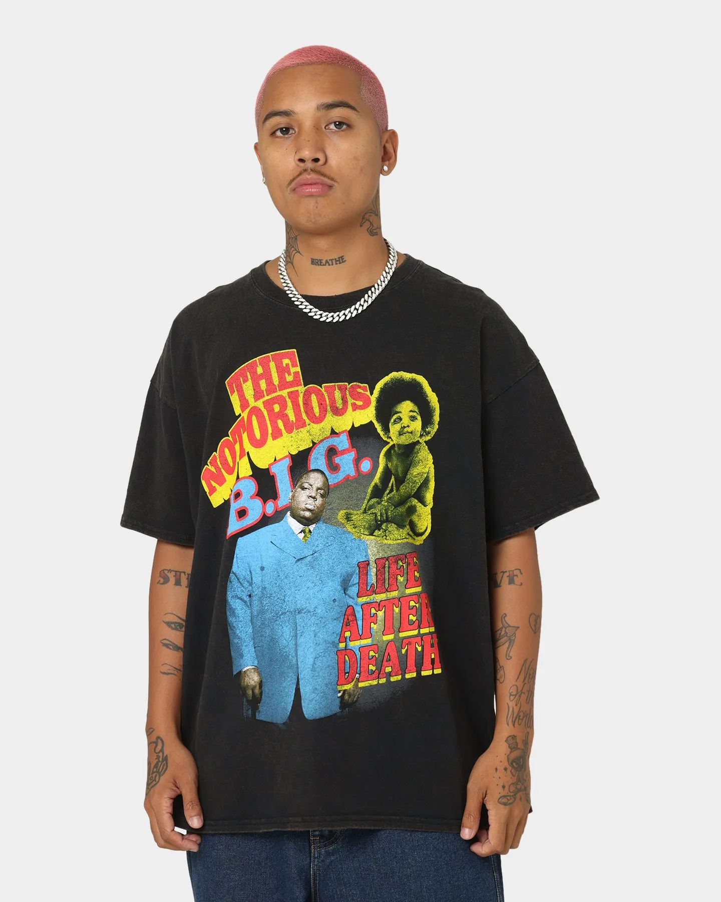 Notorious B.I.G Biggie Bootleg Vintage T-Shirt Black Wash Anti Shrinkage Treatment Chic Comfort