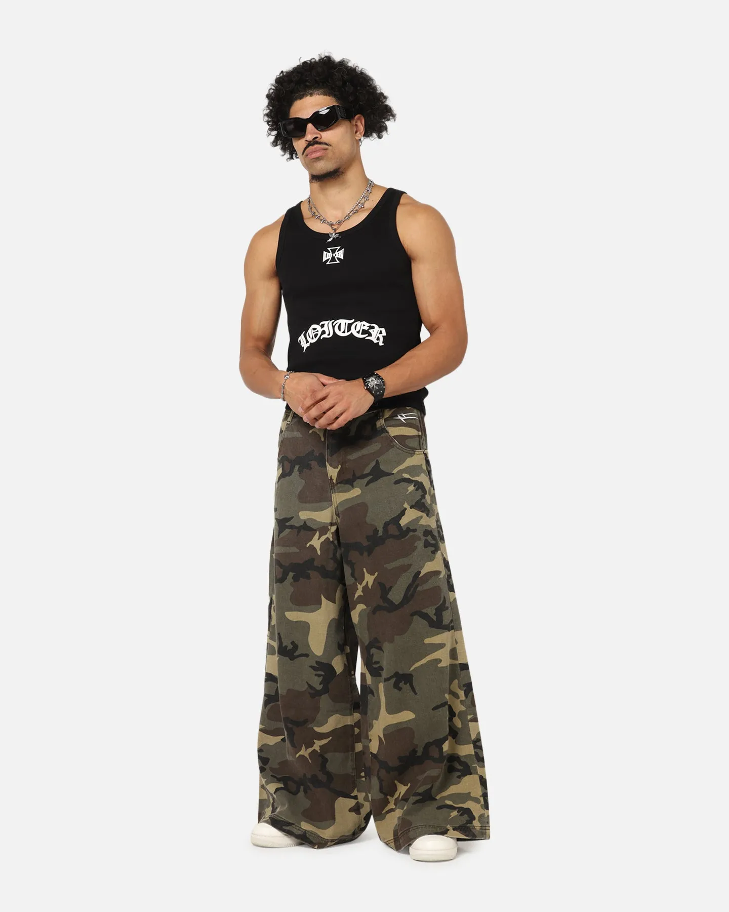 Odor Resistant Loiter Skate Jeans Woodland Camo