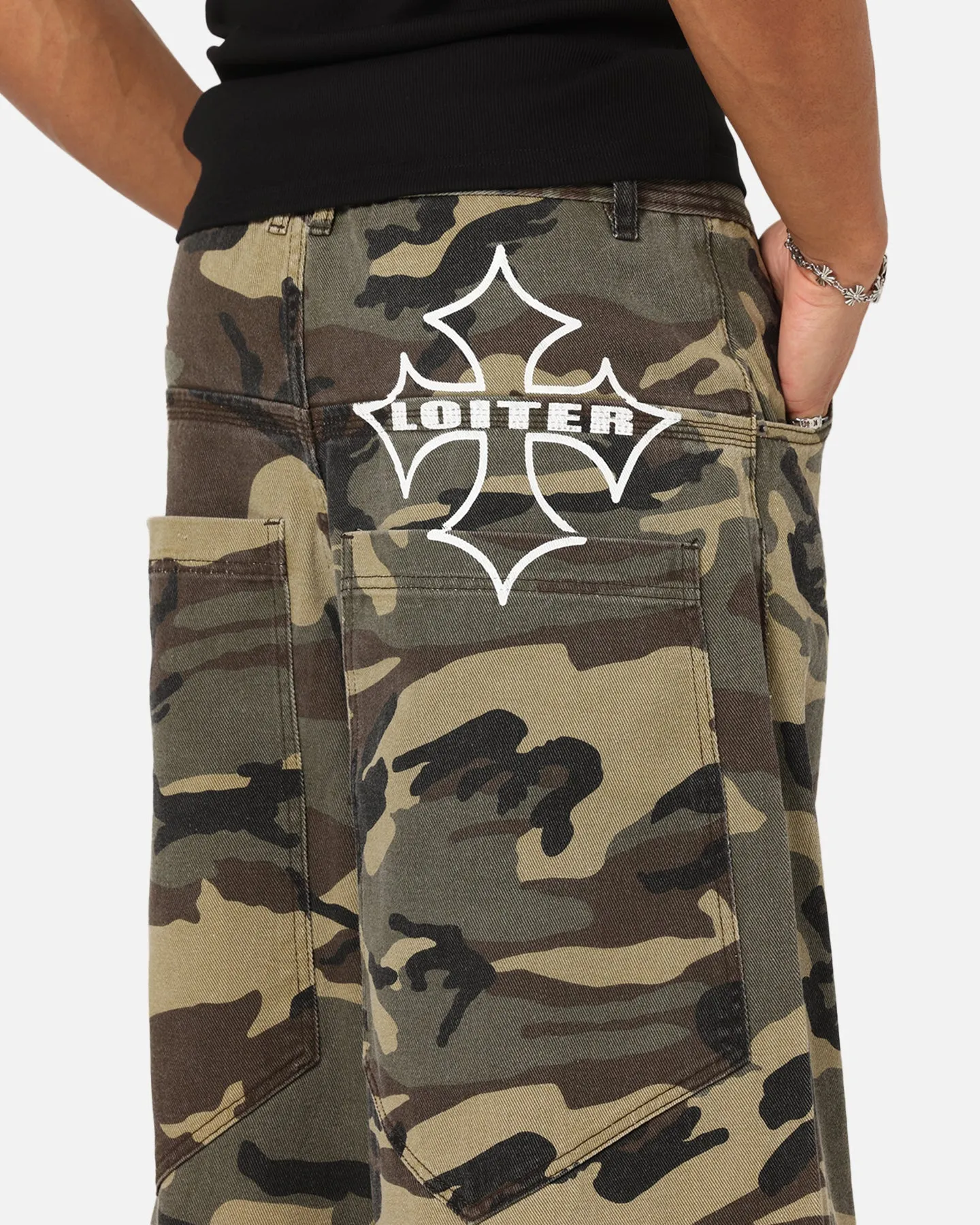 Loiter Skate Jeans Woodland Camo Soft Touch Material