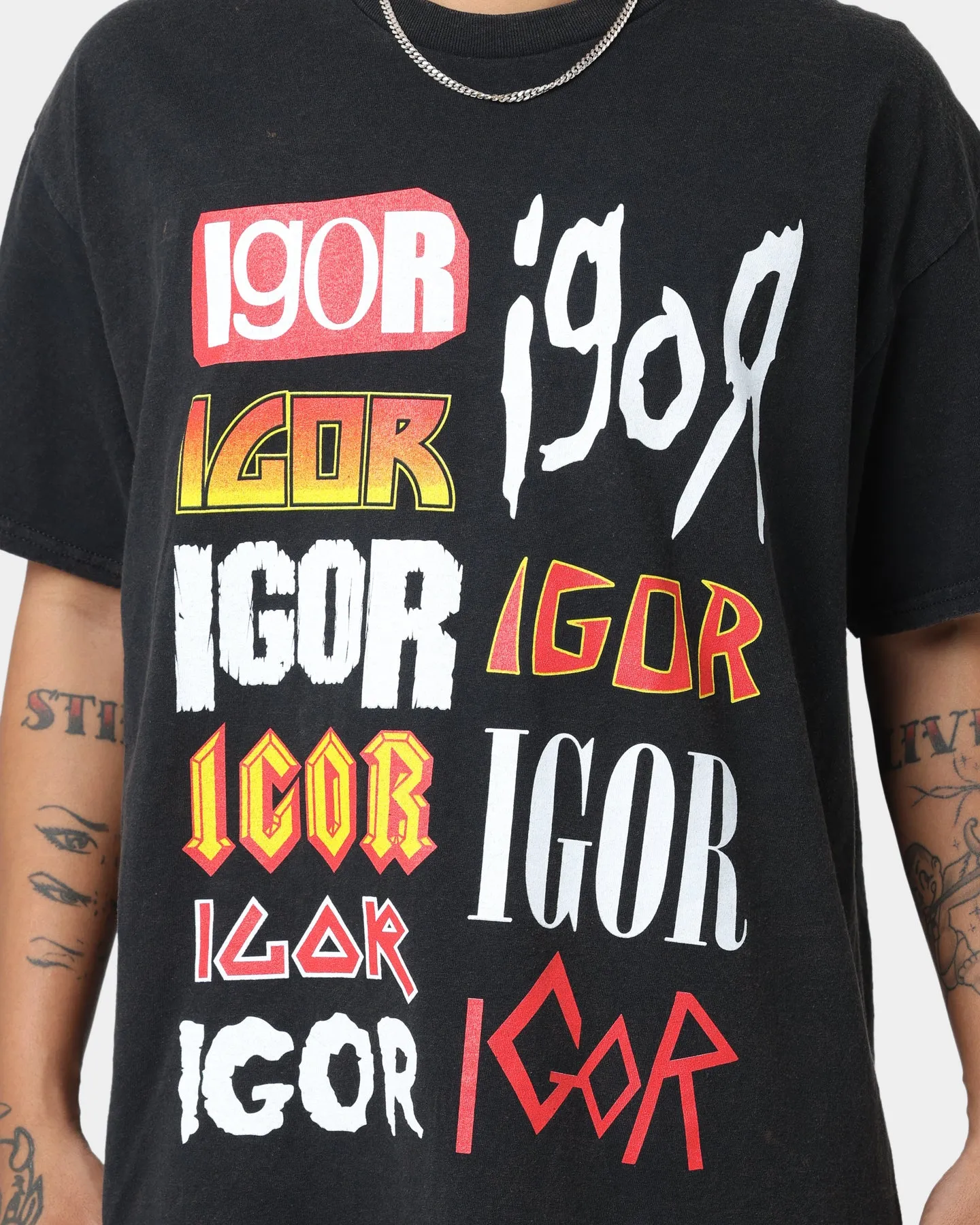 Goat Crew Igor Metal Logo T-Shirt Black Wash Urban Casual Look Modern Casual
