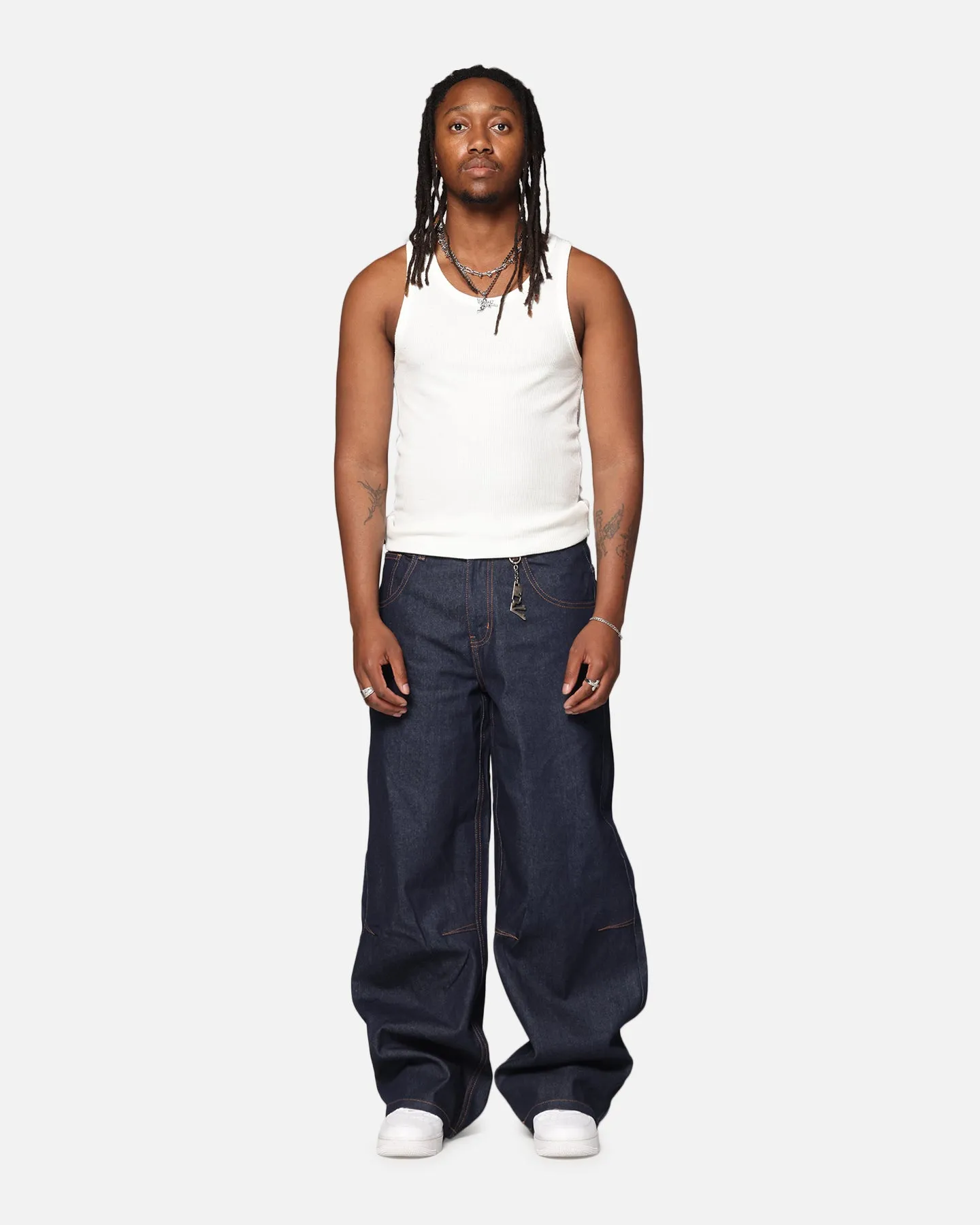 Non Slip Waistband Saint Morta Amplus Jeans Indigo/Tan