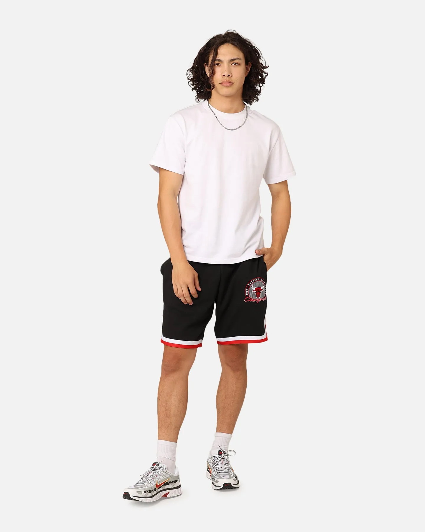 Pre Shrunk Cotton Blend Mitchell & Ness Chicago Bulls Shooting Shorts Black