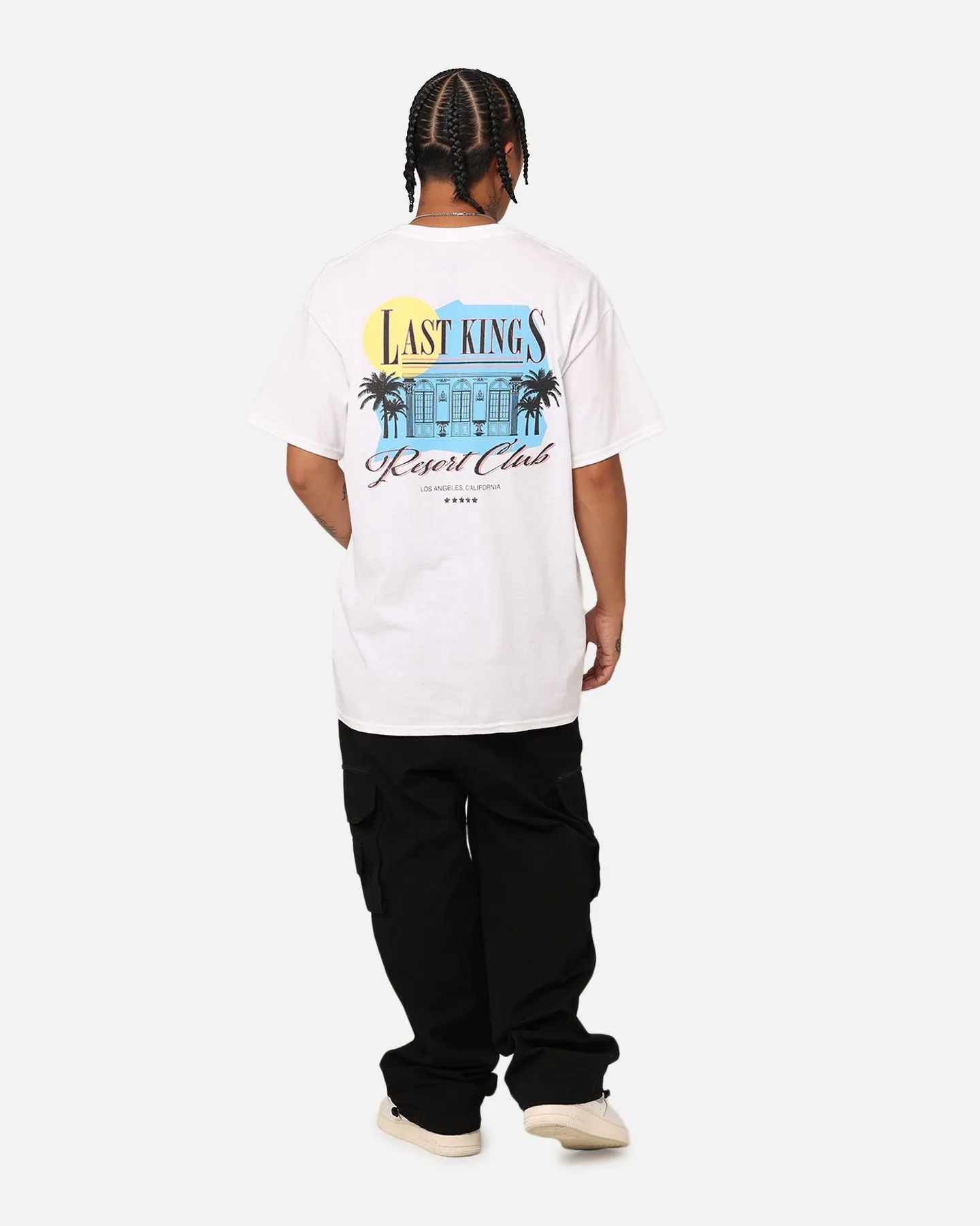 Last Kings Resort Club T-Shirt White Drip Dry Fabric Dimensional Stability Weave