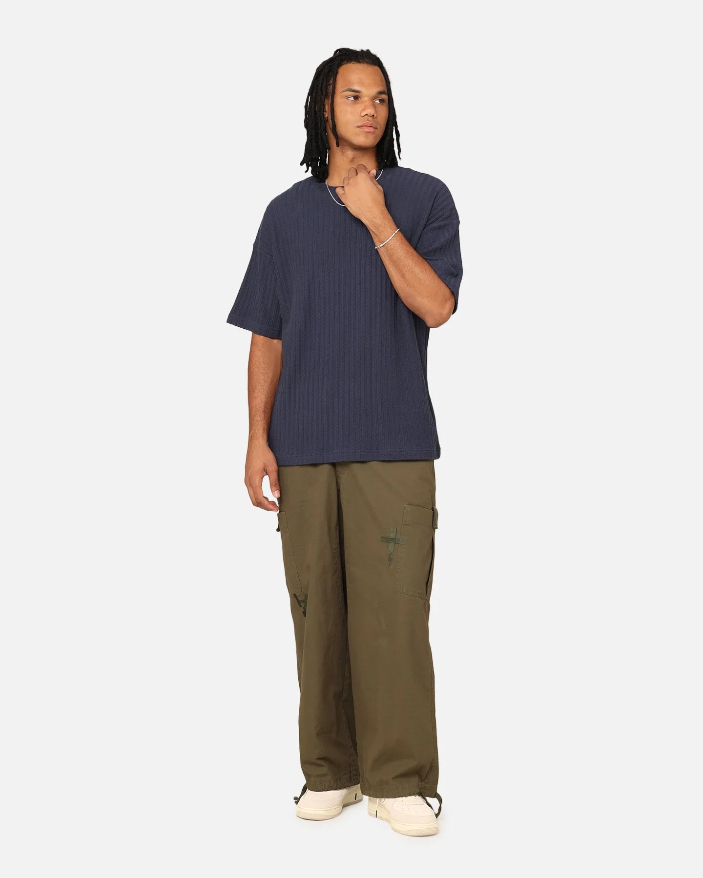 Office Casual Trendy Style XXIII Karl Knit T-Shirt Navy