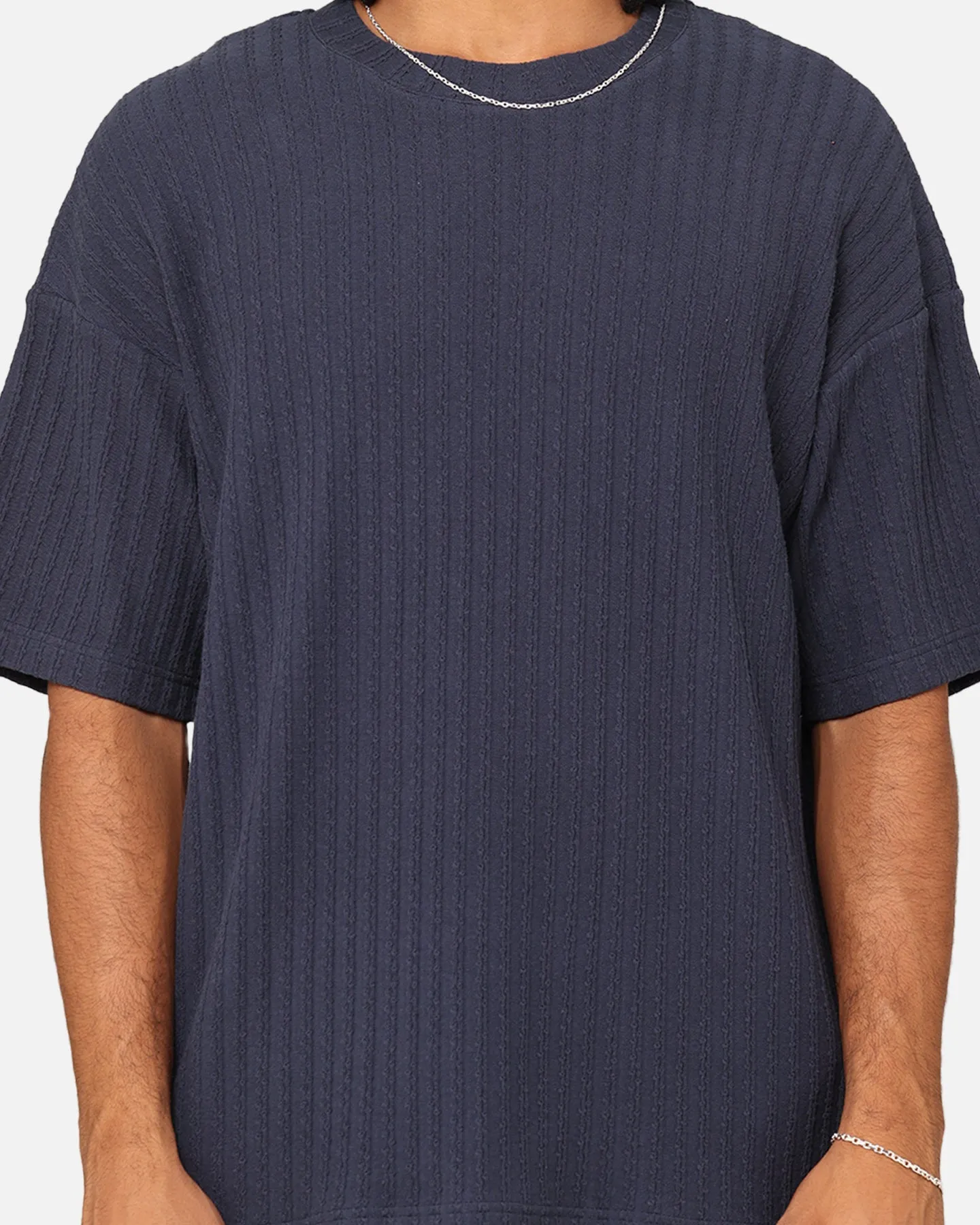 XXIII Karl Knit T-Shirt Navy Minimalist Apparel Premium Cotton Blend