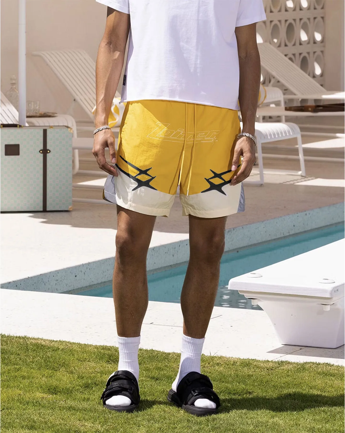 Loiter Starwalker Walk Shorts Yellow Go Casual Organic Cotton