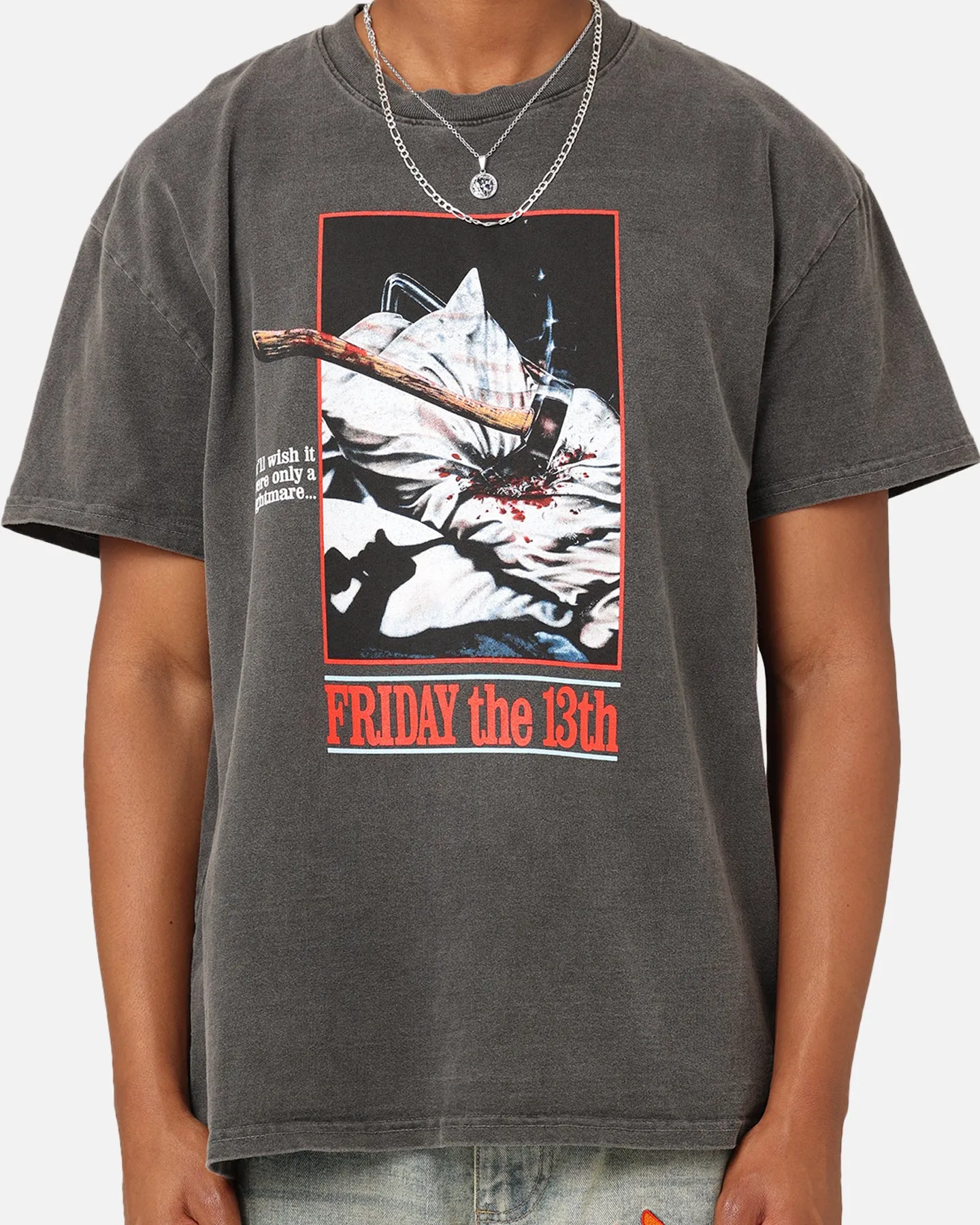 American Thrift X Friday The 13th Vintage T-Shirt Black Wash Feminine Fit Comfortable Wear