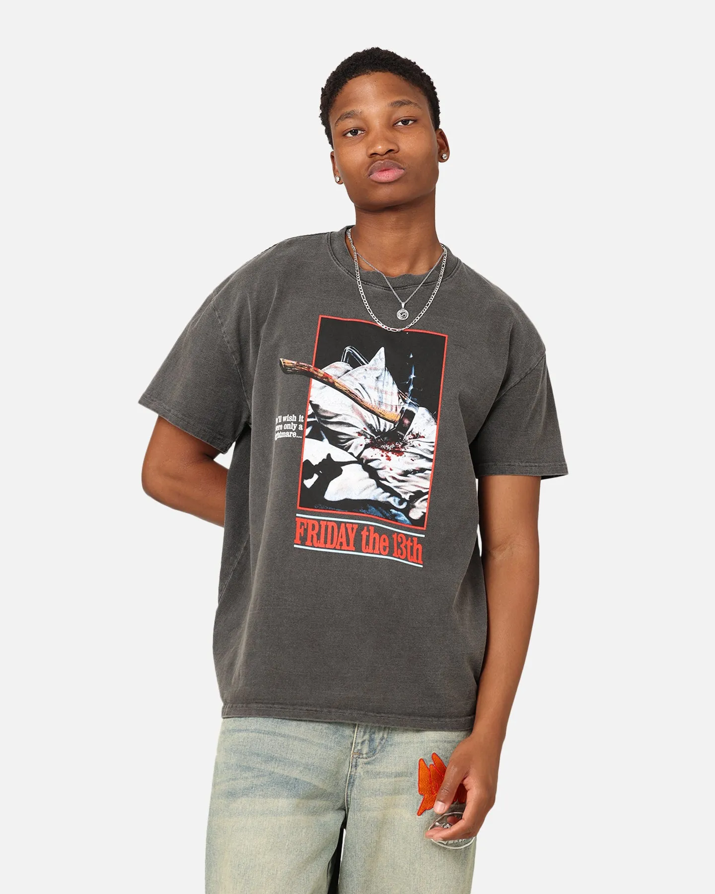 Minimal Outfit American Thrift X Friday The 13th Vintage T-Shirt Black Wash