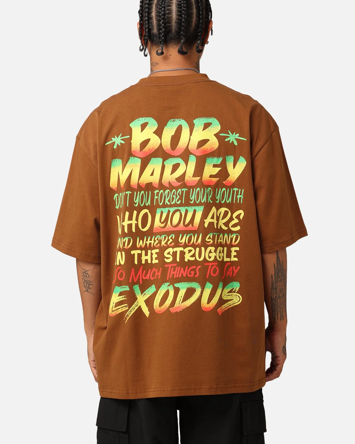 Bob Marley Bob Who You Are Exodus T-Shirt Chocolate Comfort Design