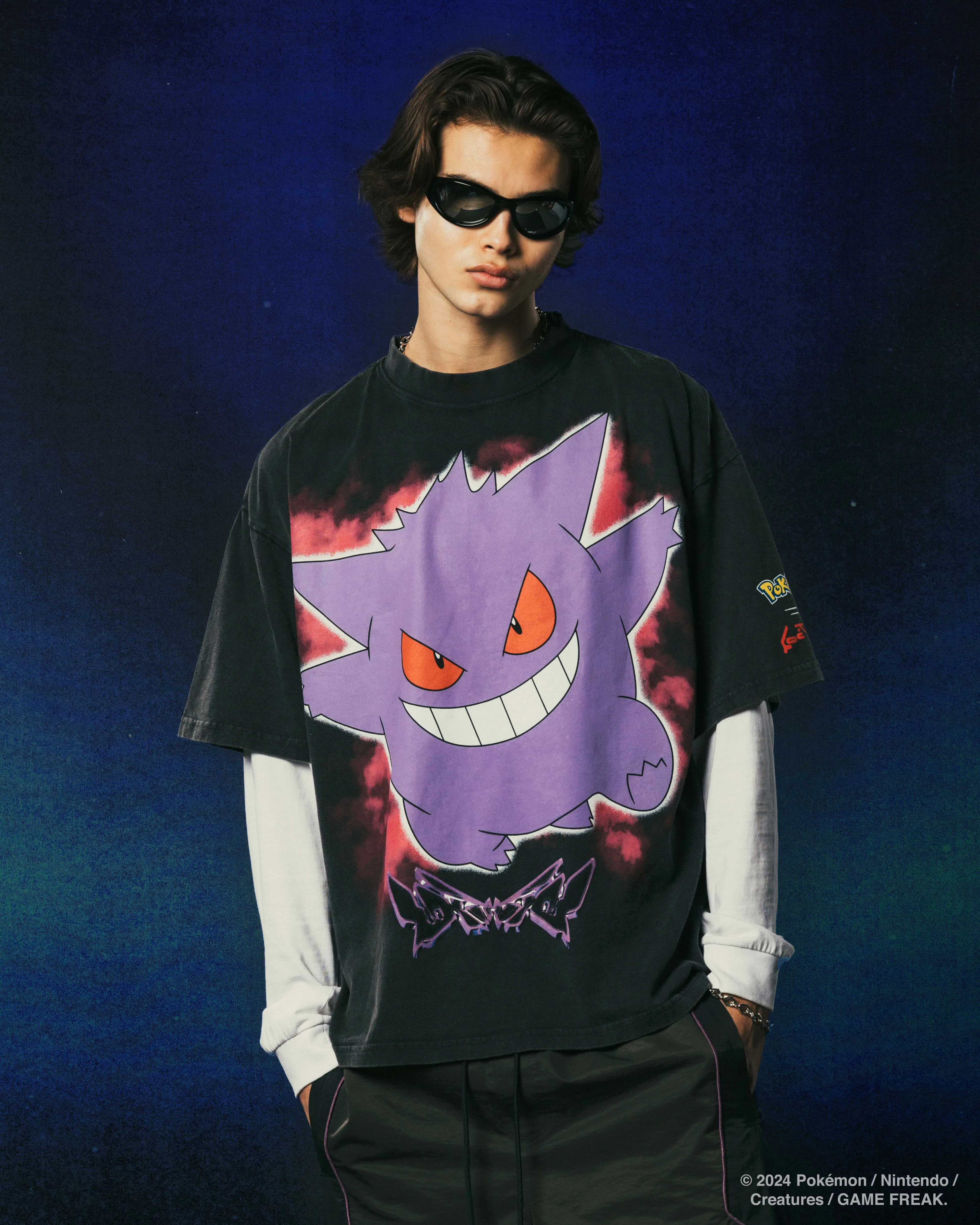 RibbedNeckBanding Fashionable Fit Pok??mon By Loiter Gengar Premium T-Shirt Black