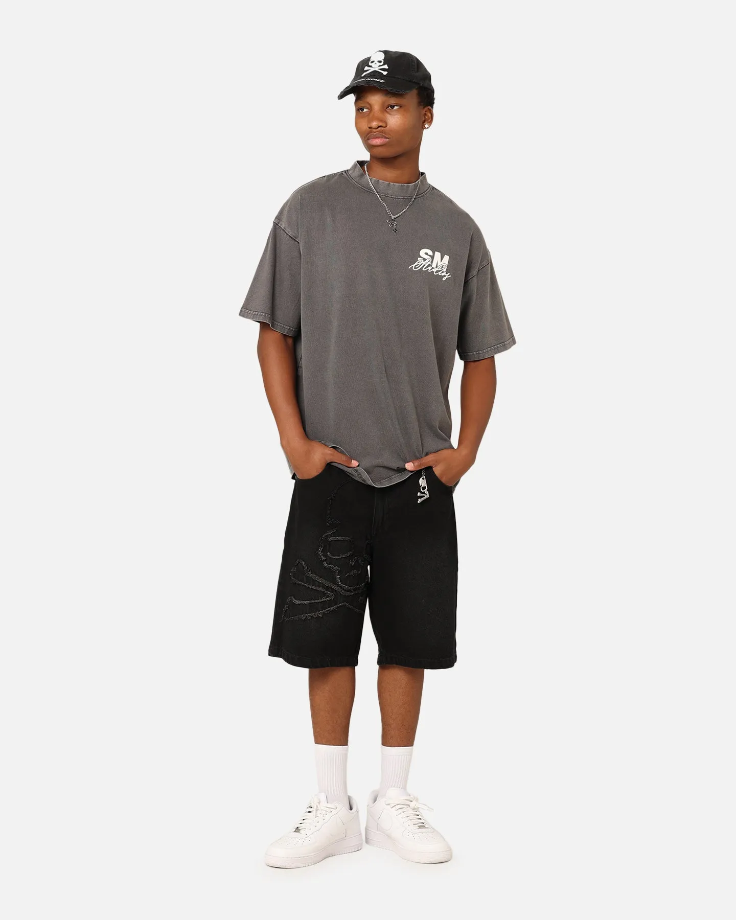Saint Morta Saint Studios T-Shirt Washed Charcoal Anti Odor Technology Essential Look