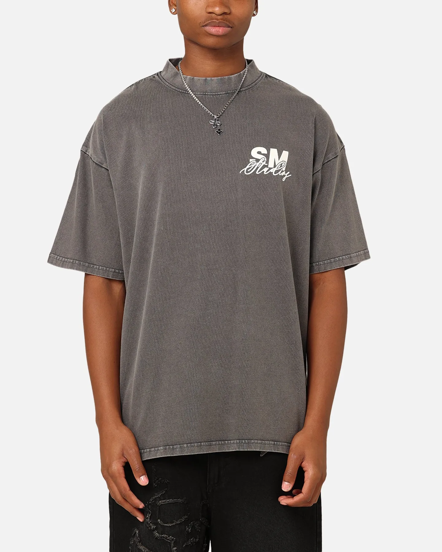 Scoop neck Saint Morta Saint Studios T-Shirt Washed Charcoal
