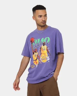 Mitchell & Ness Shaquille O'Neal Los Angeles Lakers Player Vibes T-Shirt Neon Purple LightweightBlend