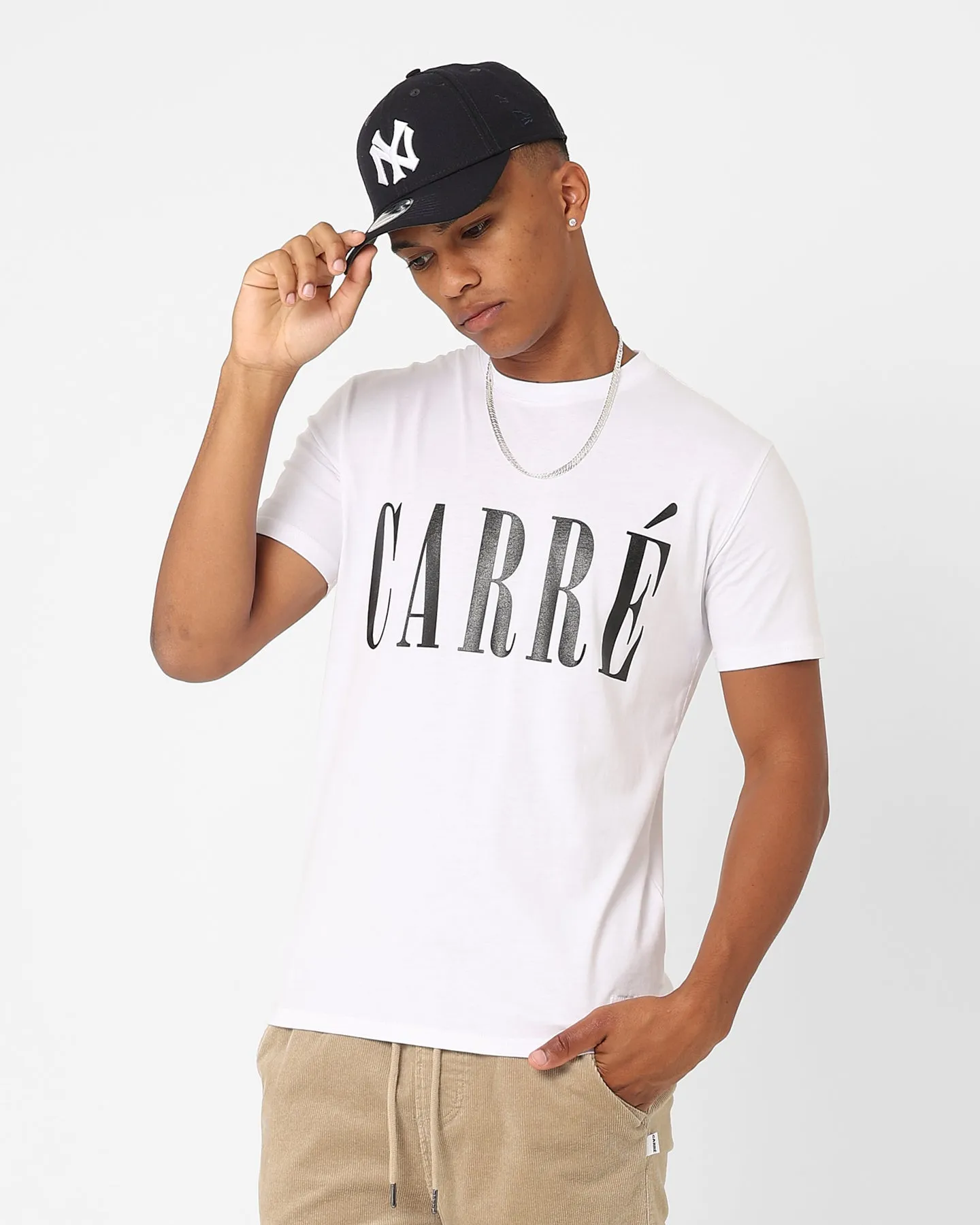 Carre Serif T-Shirt White Wicking Interlock Knit Cozy And Stylish