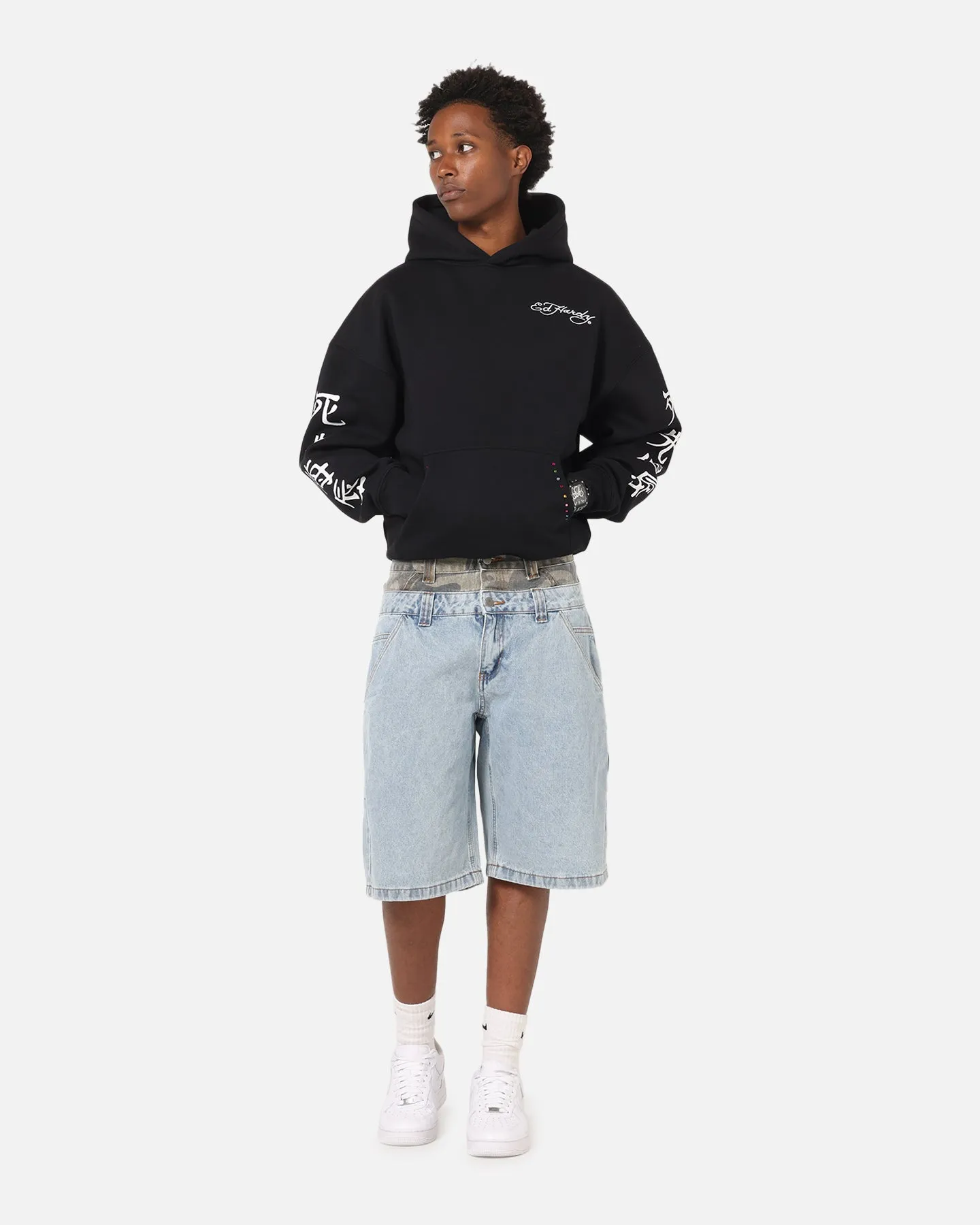 Everyday Ready Ed Hardy Double Waist Camo Jorts Mid Blue Denim