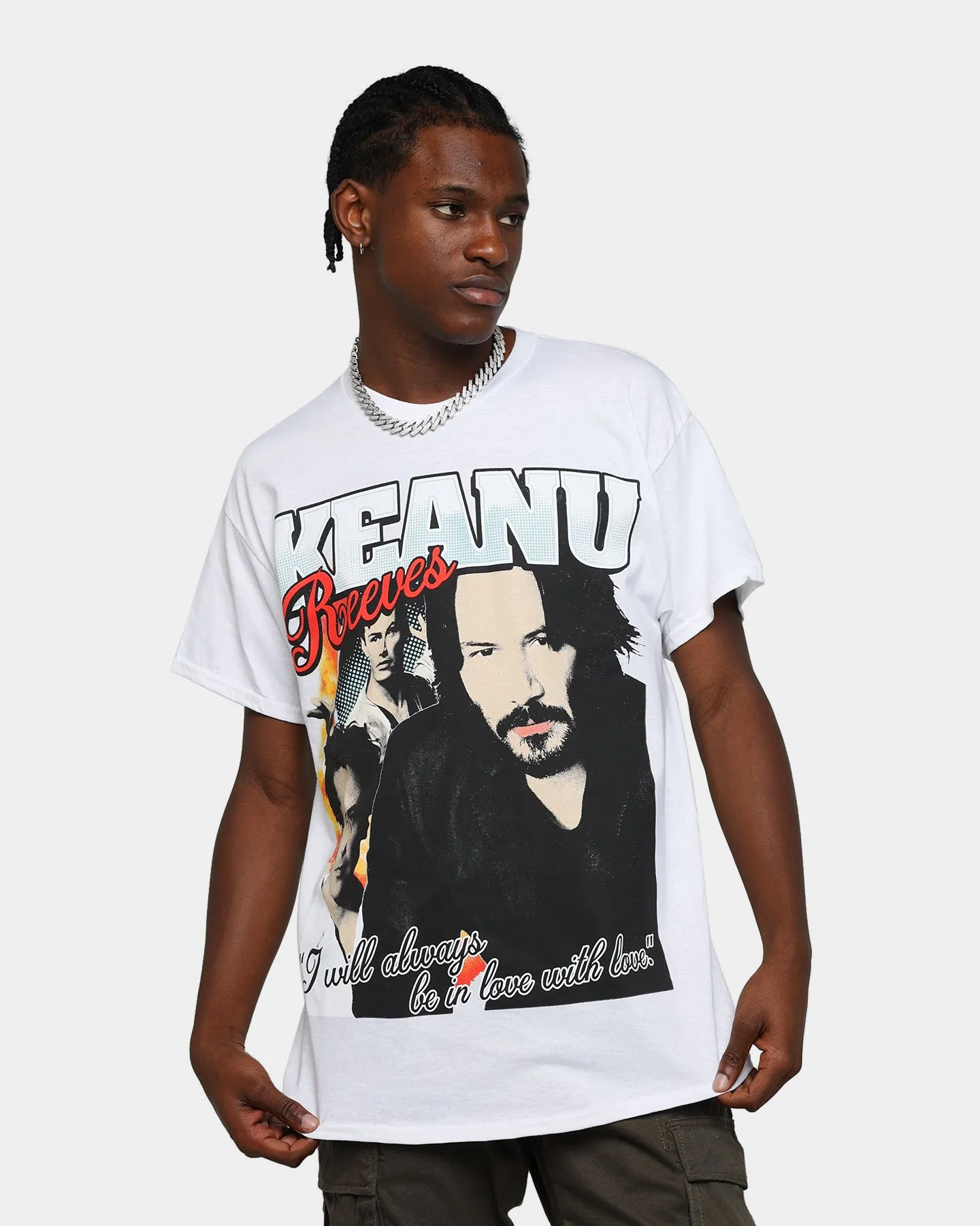 Goat Crew Keanu Lover Vintage T-Shirt White Scoop neck femininity
