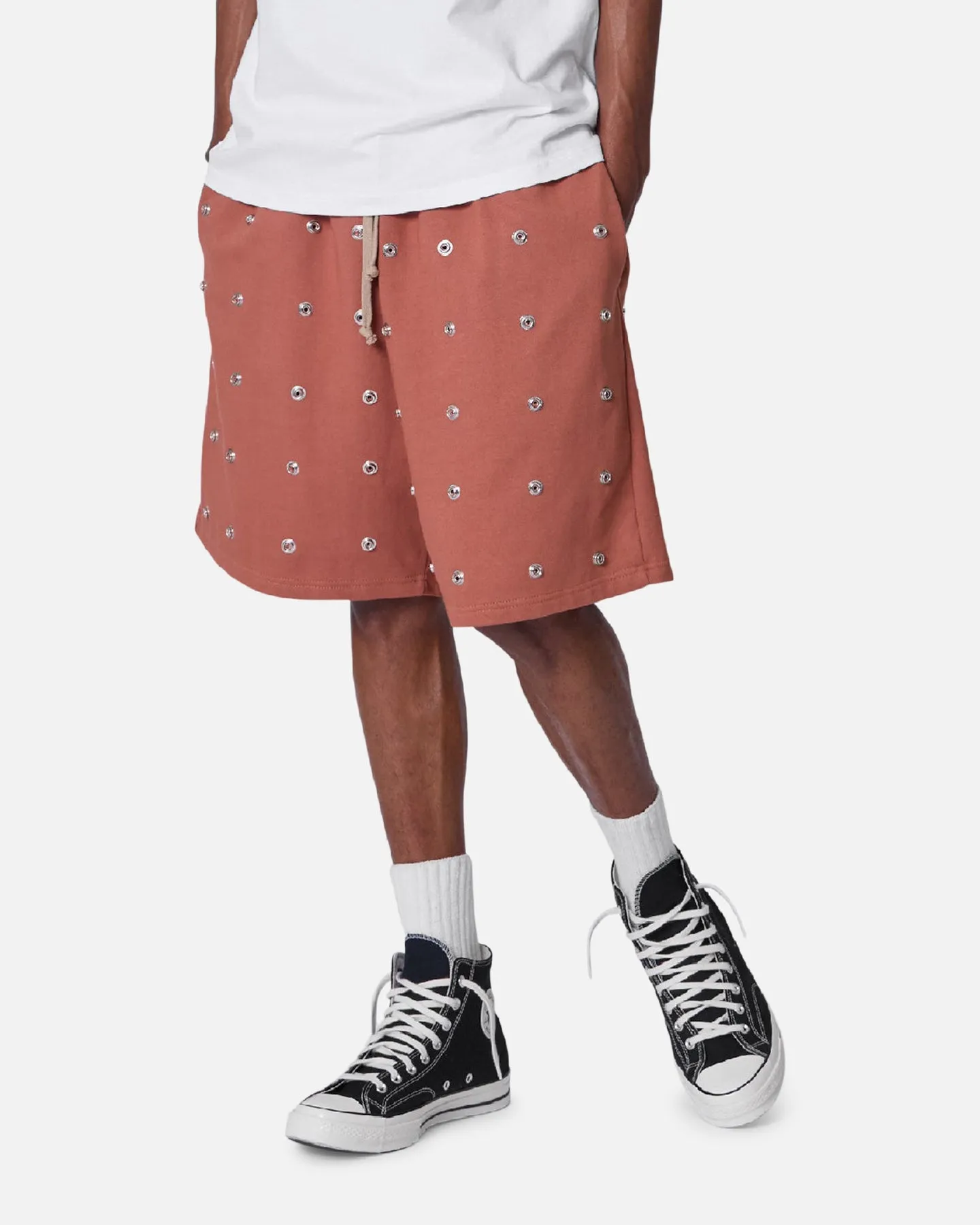 MNML All Over Button Shorts Rust Easy Match