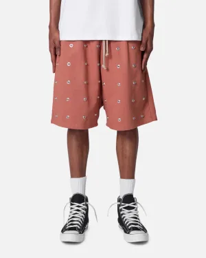 MNML All Over Button Shorts Rust Preppy Style Eye-catching Design