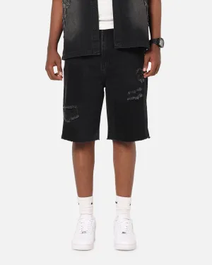 Saint Morta Halo Damage Jorts Black Soft Finish