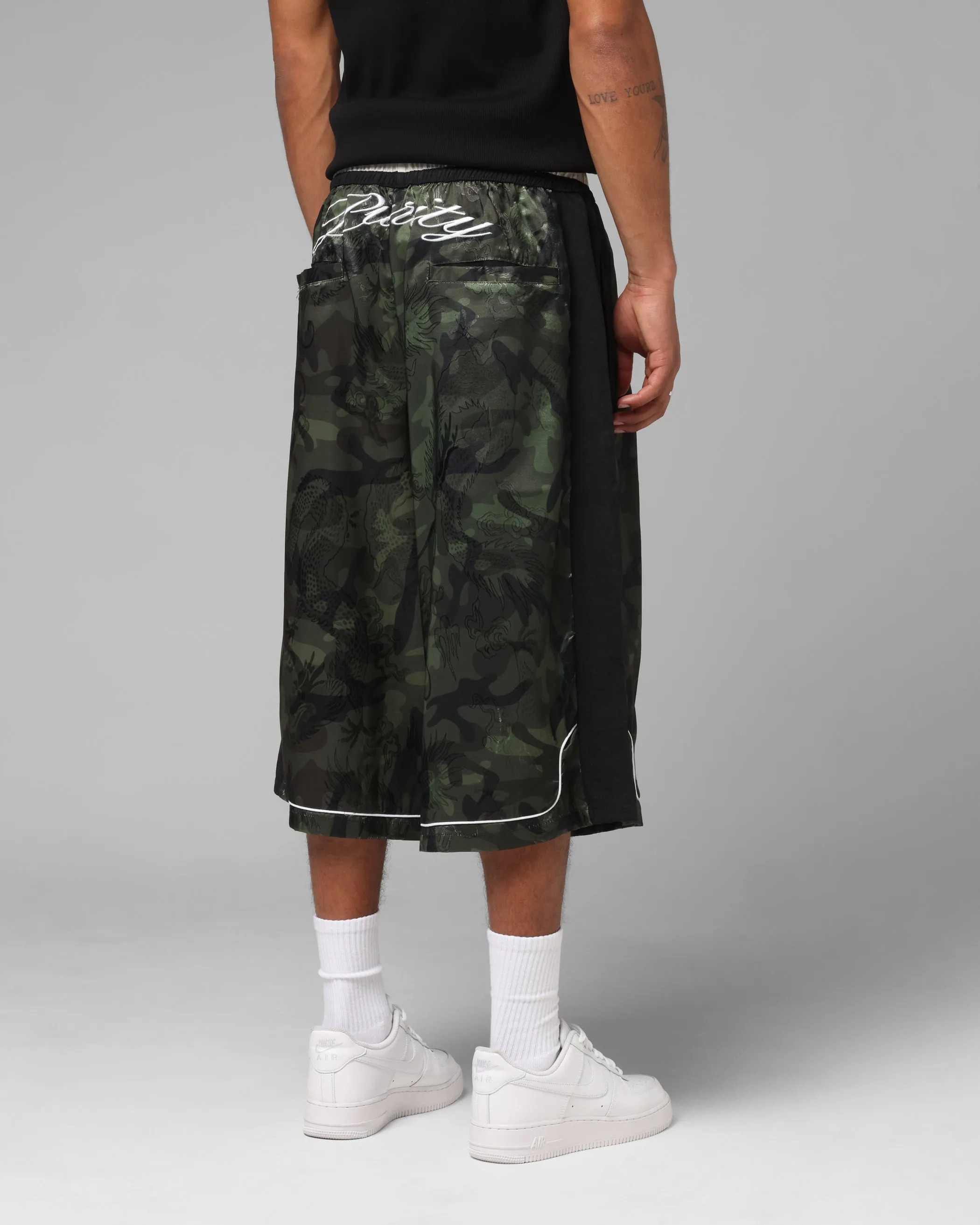Loiter Fight Club 3 Quarter Shorts Woodland Camo Active Movement