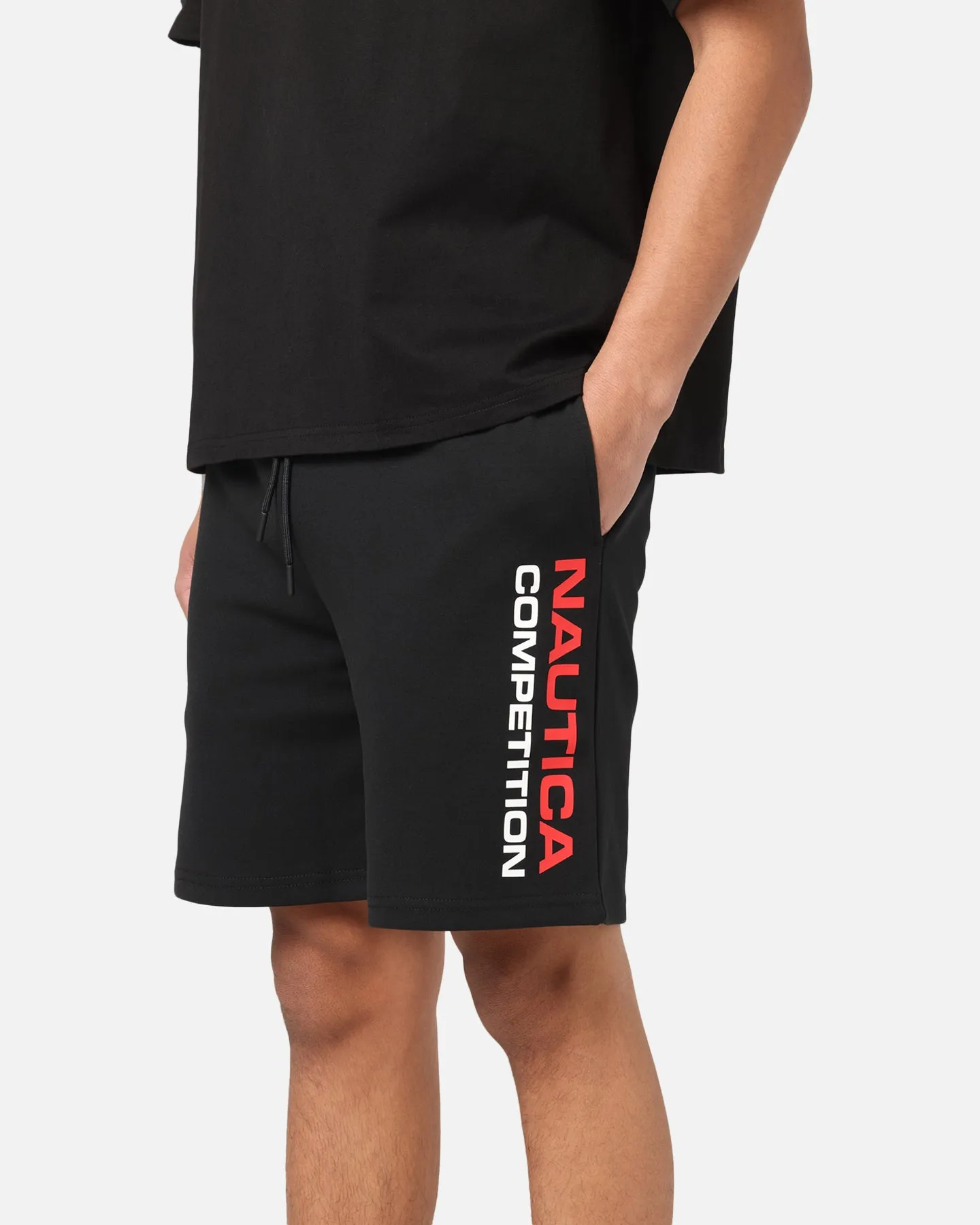 No Slip Waistband Nautica Waterford Fleece Shorts Black