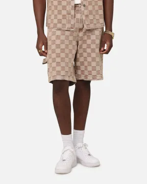 XXIII Checker Board Jort Tan Casual Flex