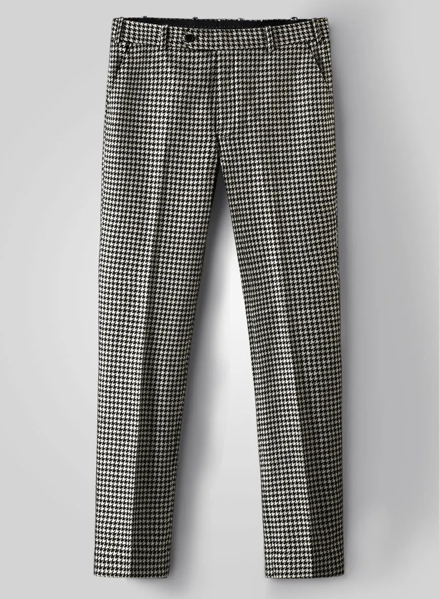 Big Houndstooth BW Tweed Pants Cozy Layers Business Style