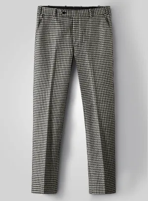 Big Houndstooth BW Tweed Pants Cozy Layers Business Style