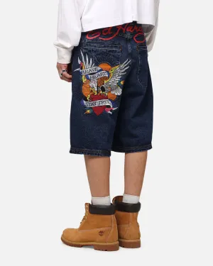 Smart Casual Ed Hardy Brave Hearts Jorts Indigo