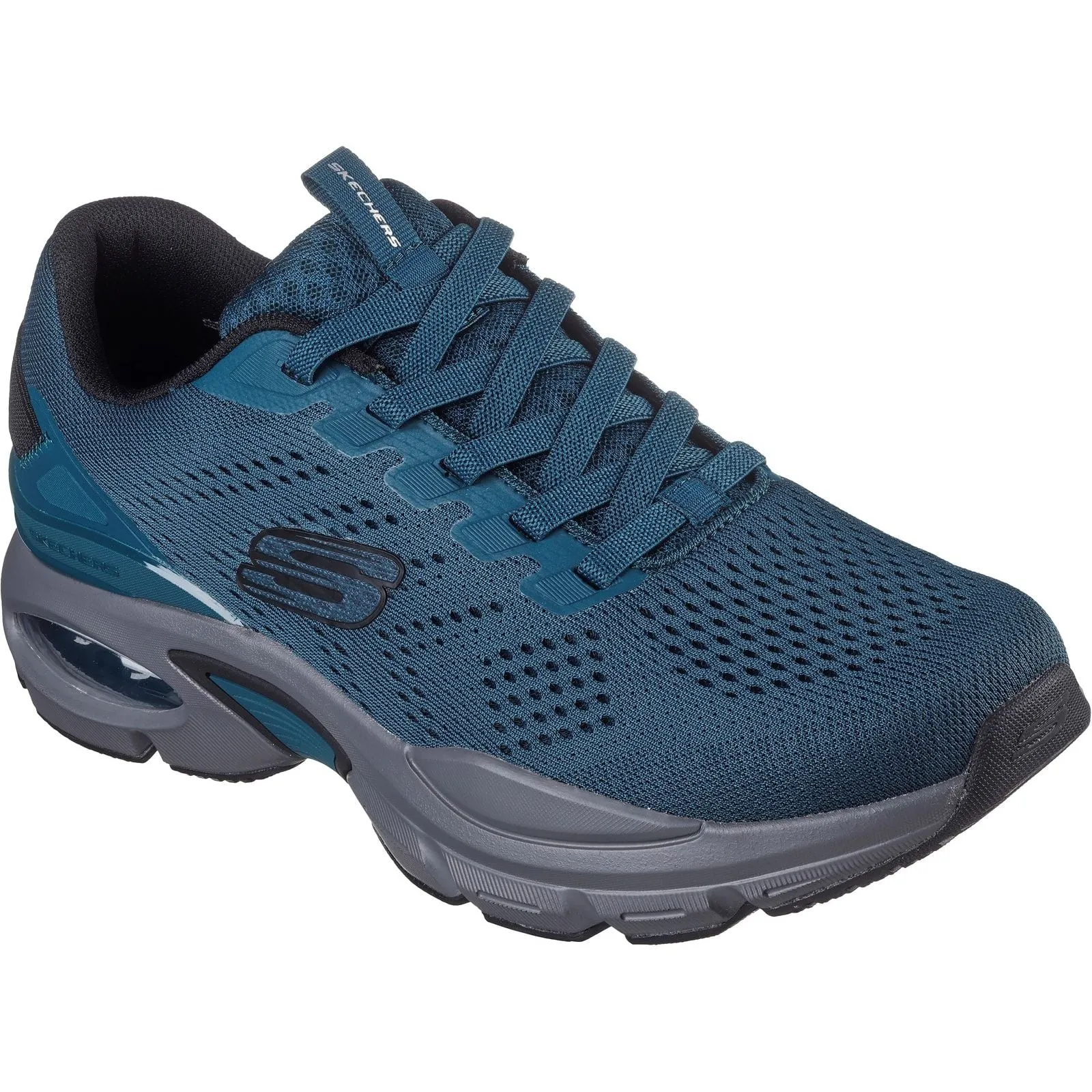 Skechers Mens Skech-Air Ventura Trainer Teal/Black Old School Anti Odor Gym Workout