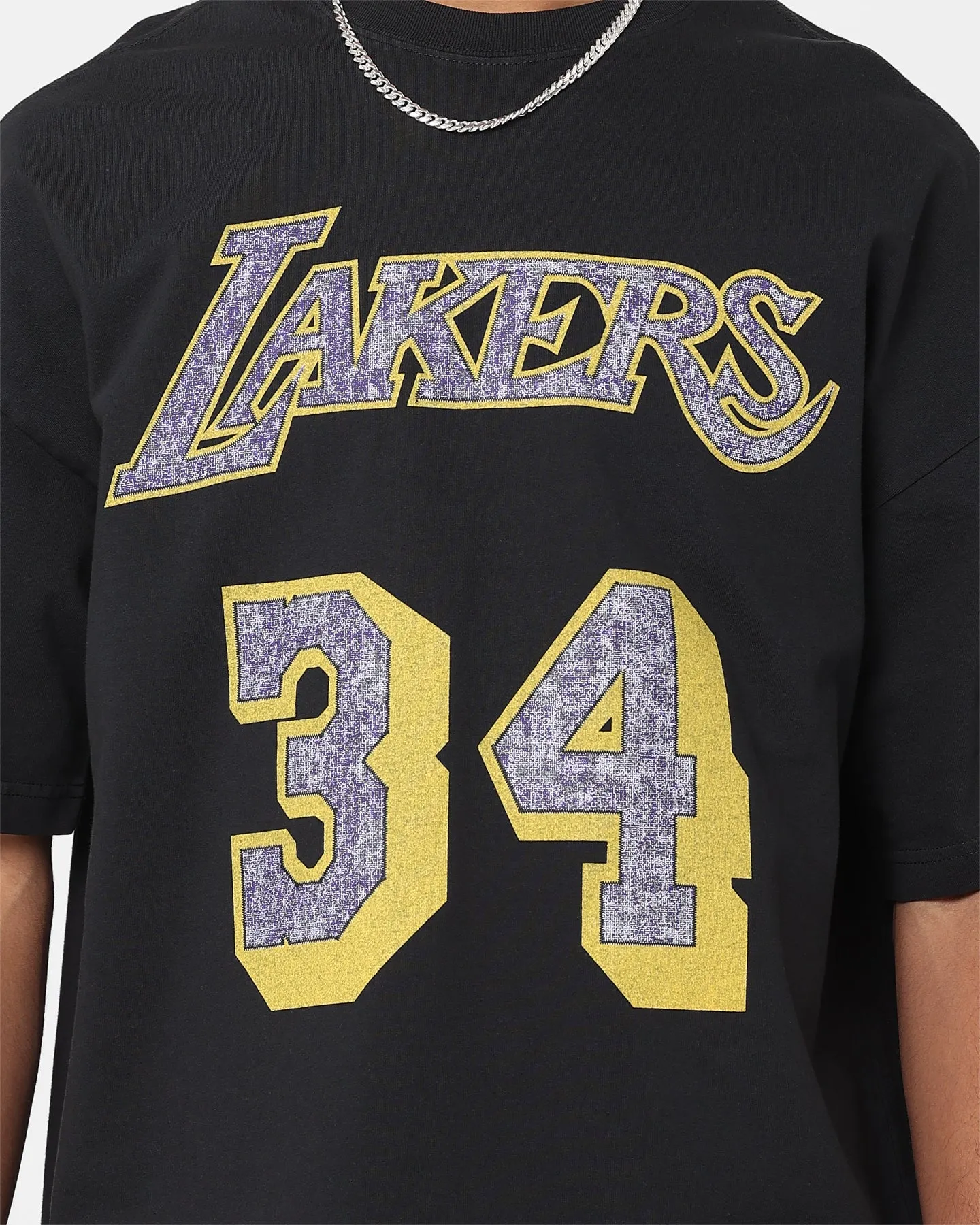 Eco Friendly Fabric Mitchell & Ness Los Angeles Lakers Shaquille O'Neal N&N Oversized T-Shirt Faded Black