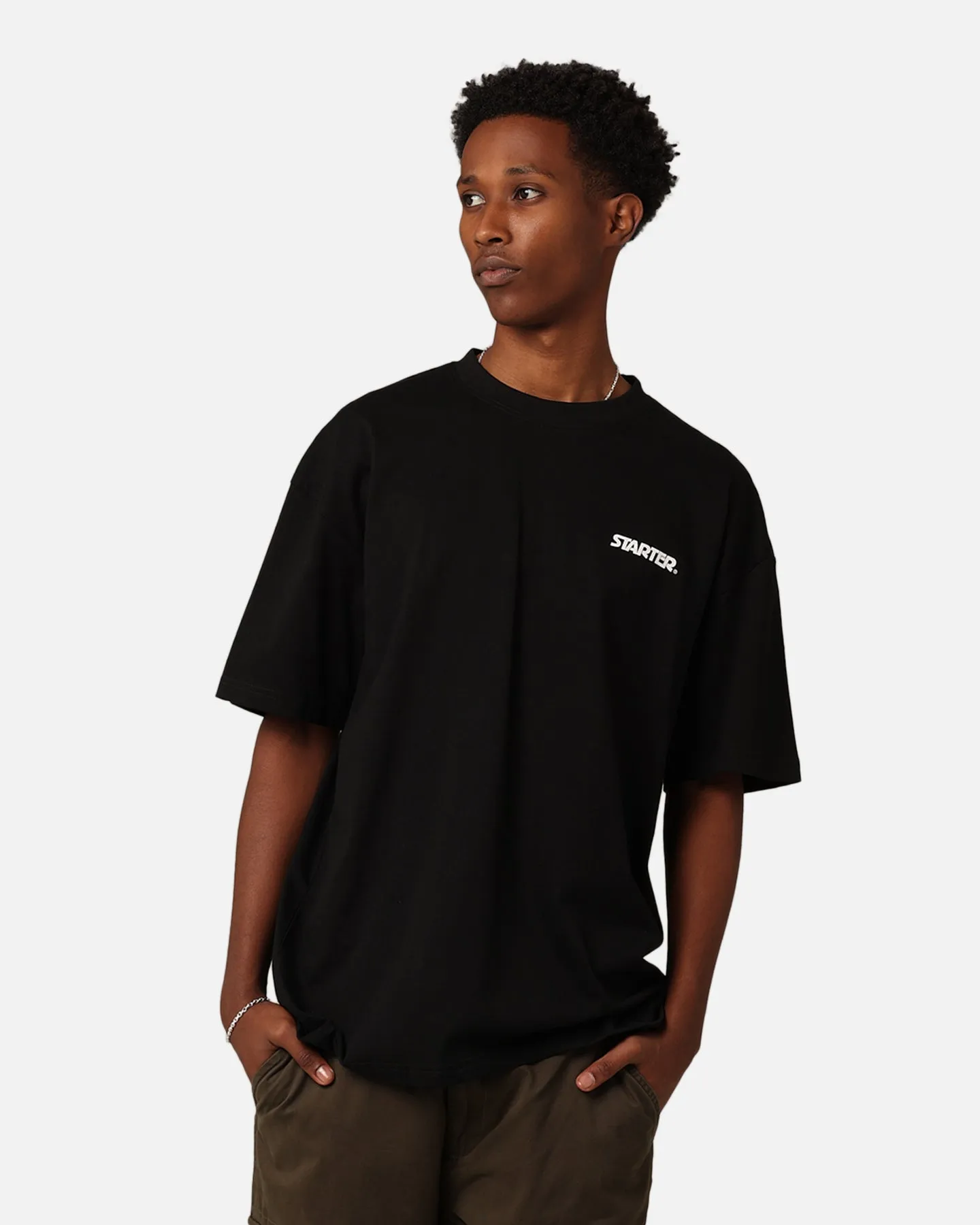 Casual Fashion Tight Fit Starter 3 Star T-Shirt Black